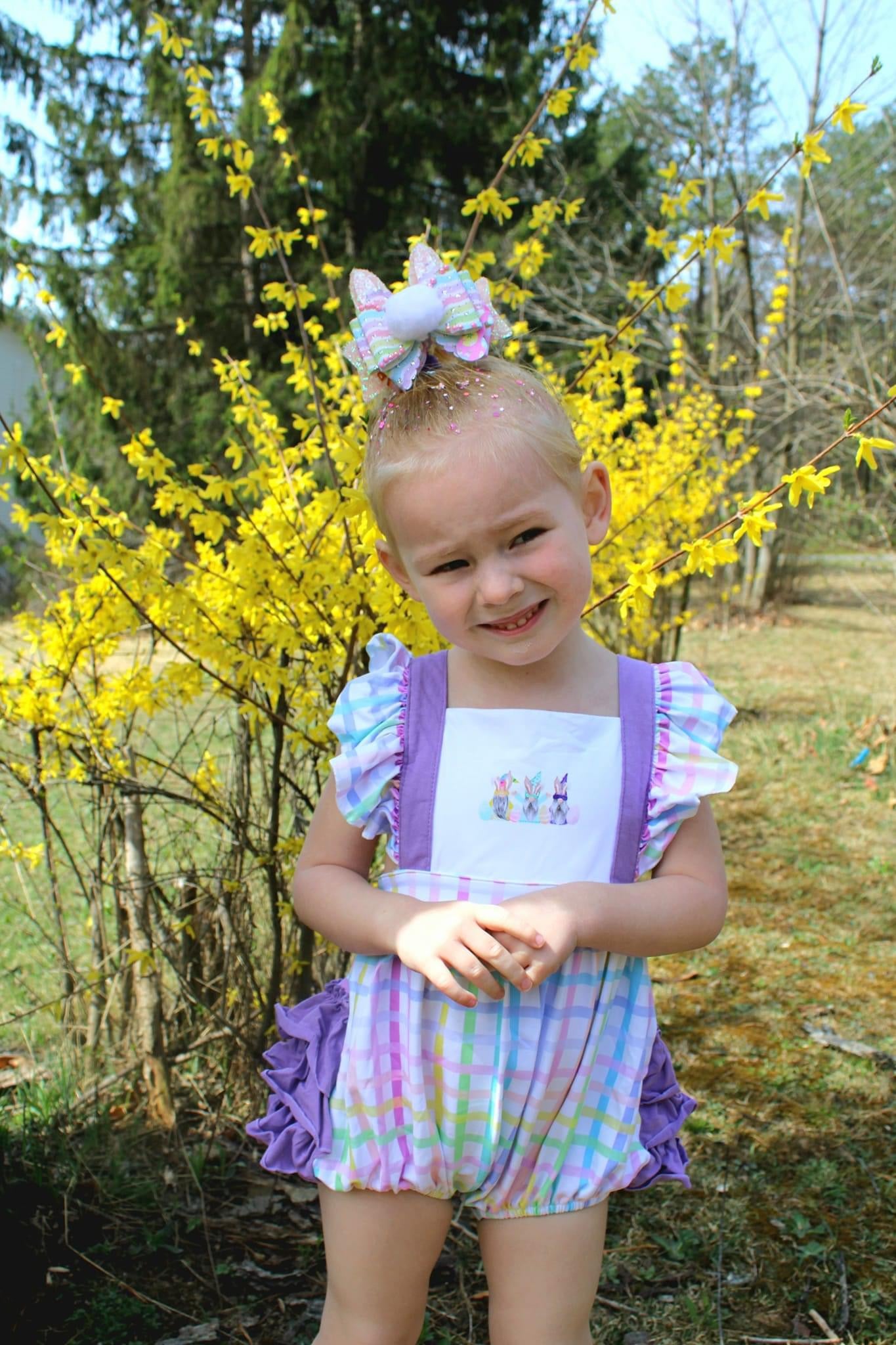 Plaid Gnomes Ruffle Romper