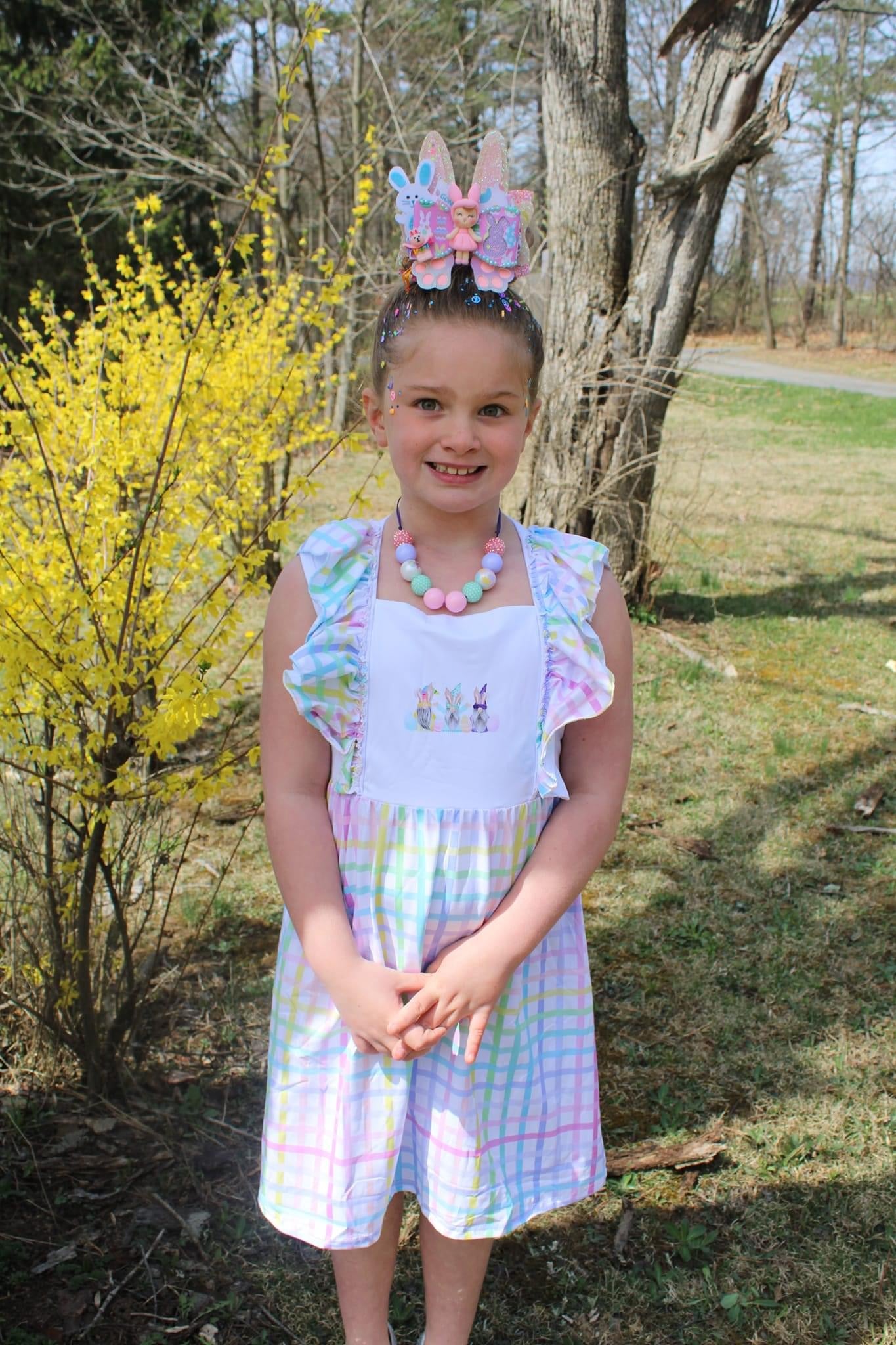 Plaid Gnomes Ruffle Dress