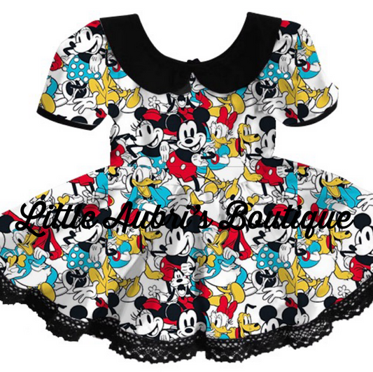 Adult Vintage Mouse Collar Lace Dress