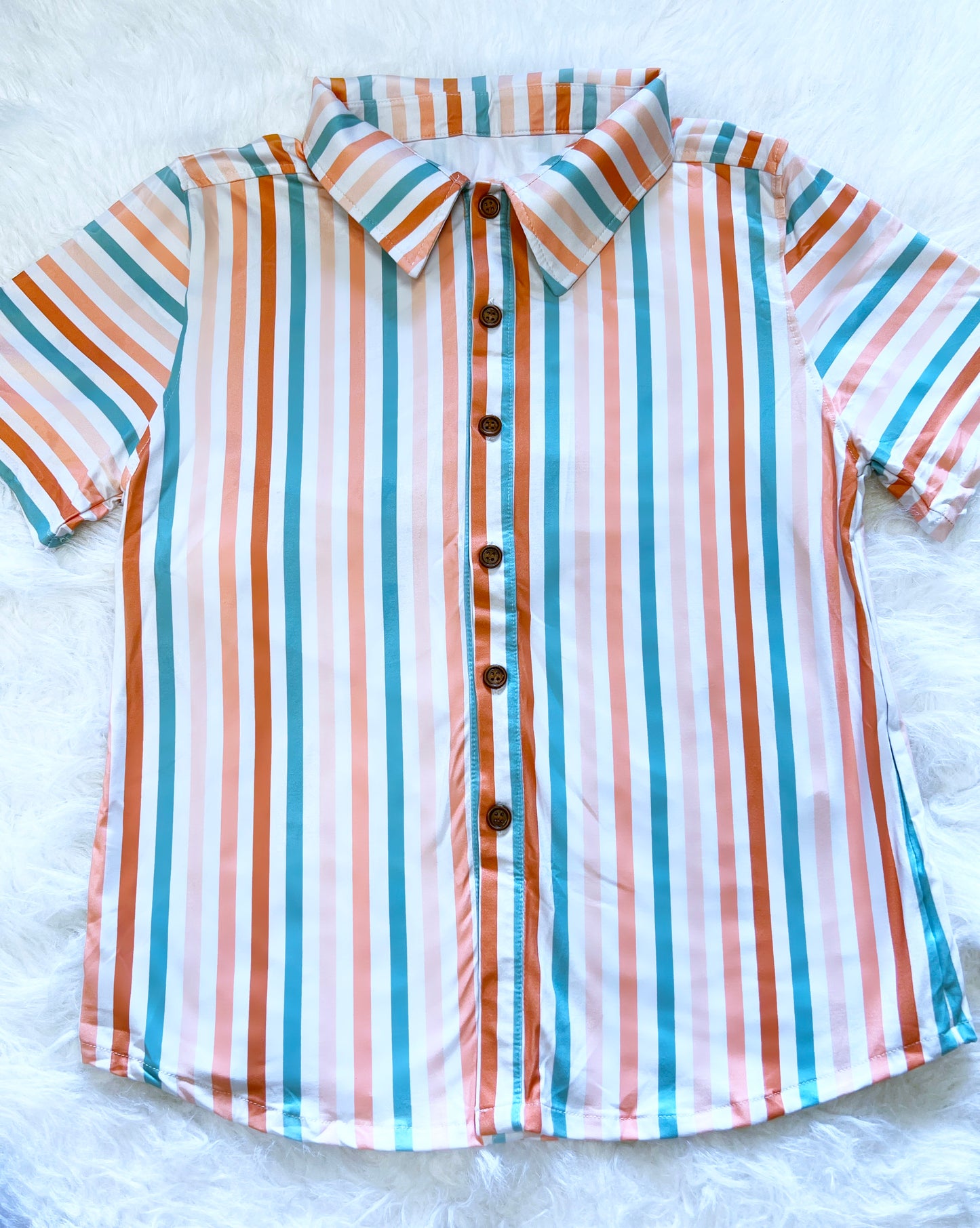 Adult Boho Stripe Button Down Shirt