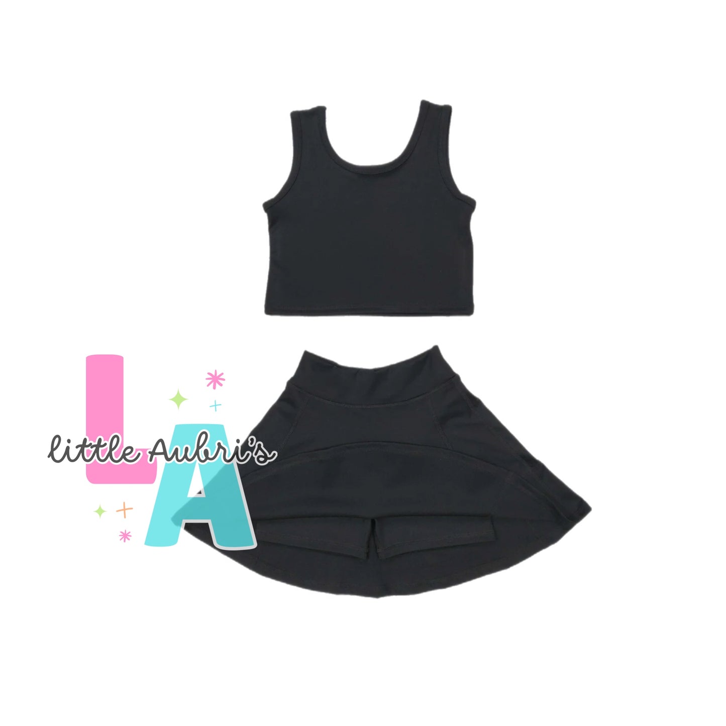 Black Crop and Athletic Skort Set ETA Early Nov