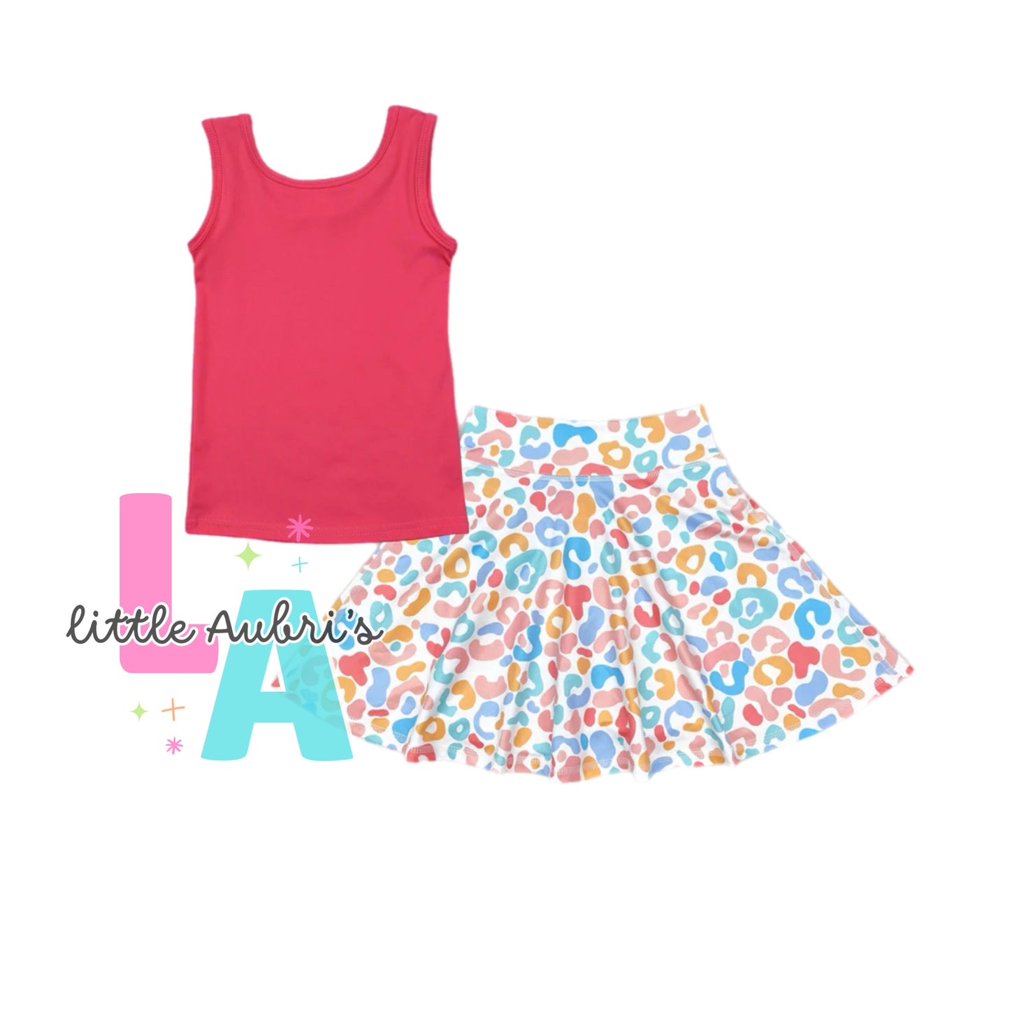 Multi Leopard Tank and Athletic Skort Set ETA Early Nov