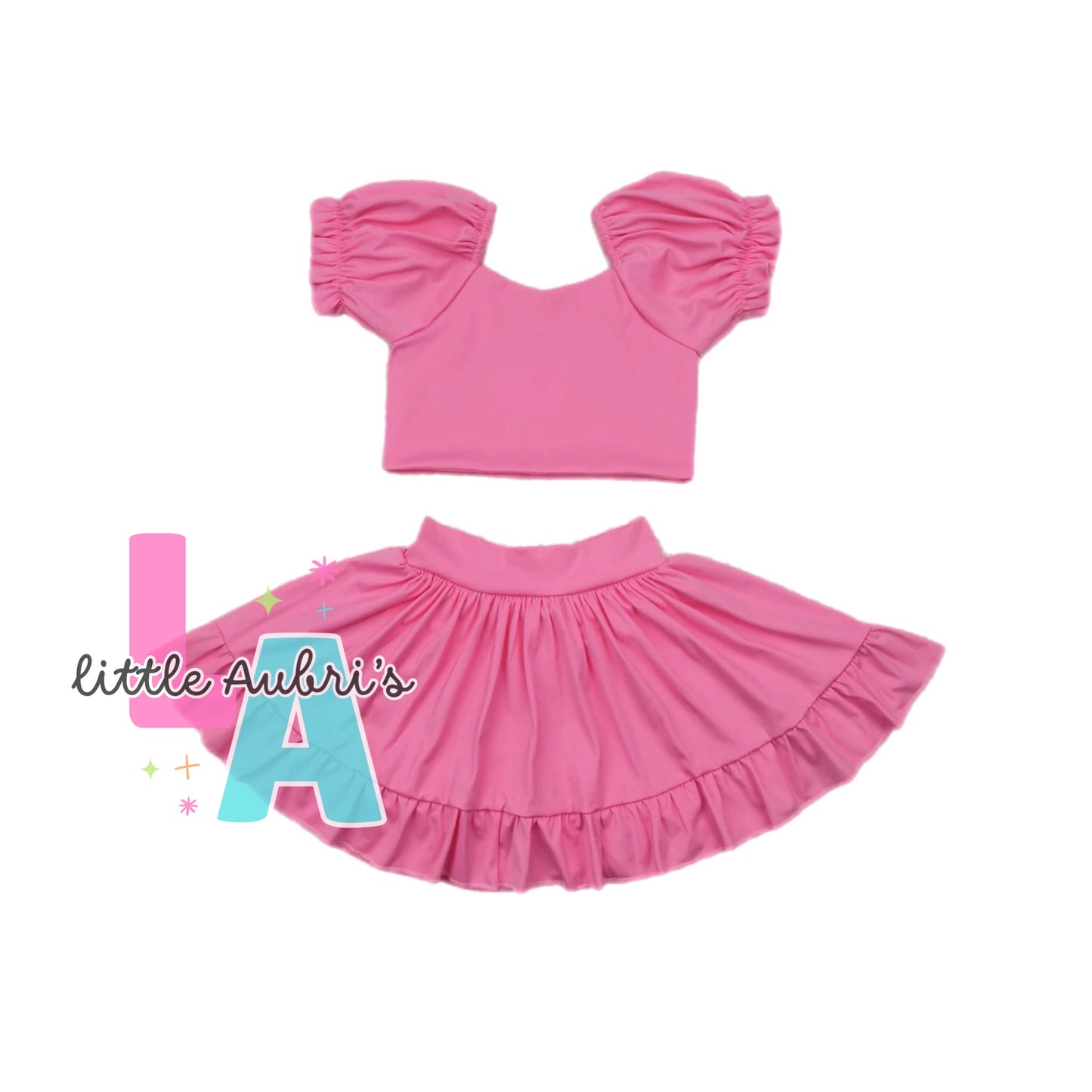 Pink Babydoll Crop Skort Set ETA Late Sept