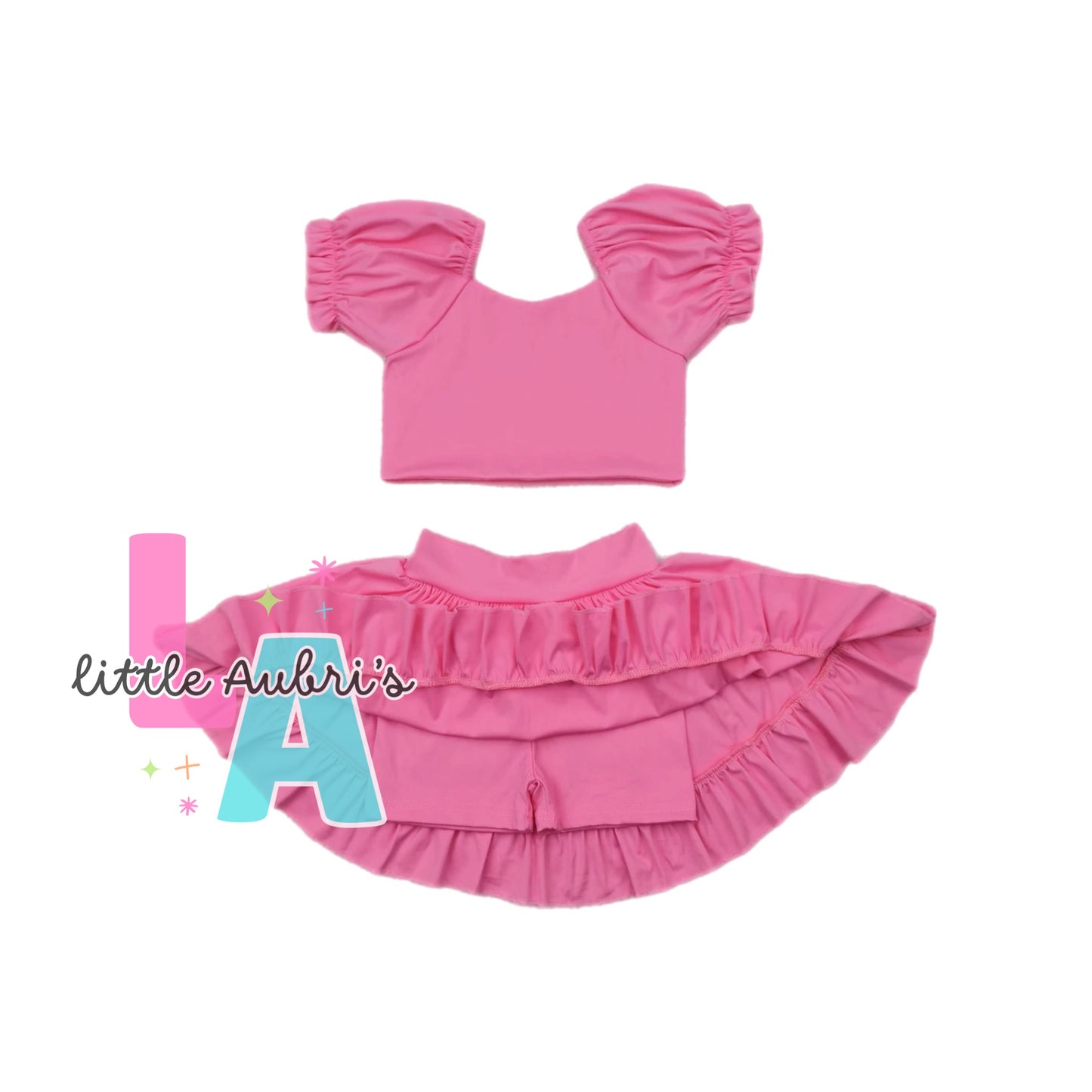 Pink Babydoll Crop Skort Set ETA Late Sept