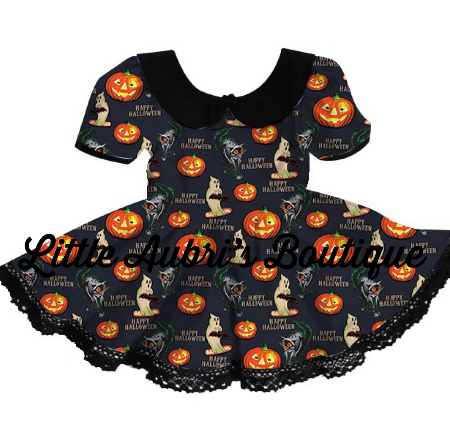 Vintage Collar Halloween Lace Dress