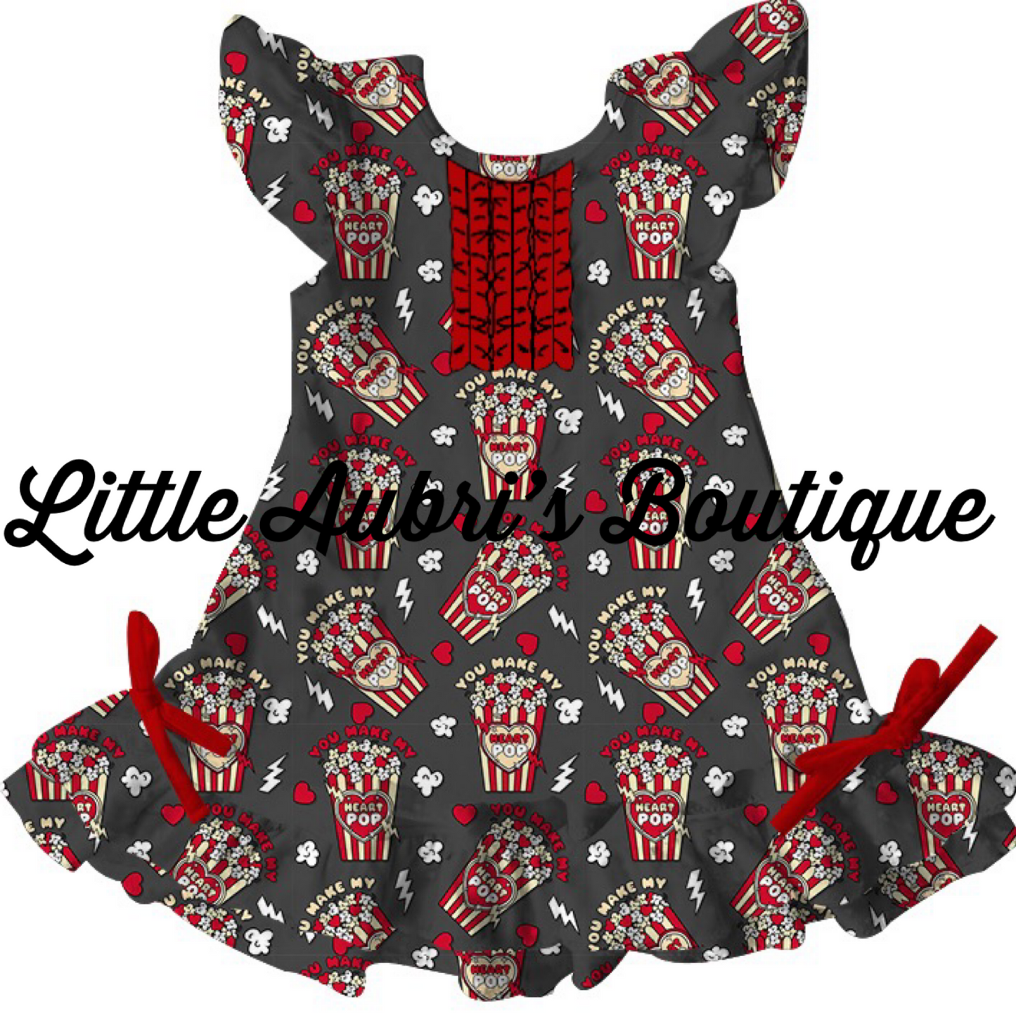 PREORDER Red You Make My Heart Pop Ruffle Pajama Dress CLOSES 10/27