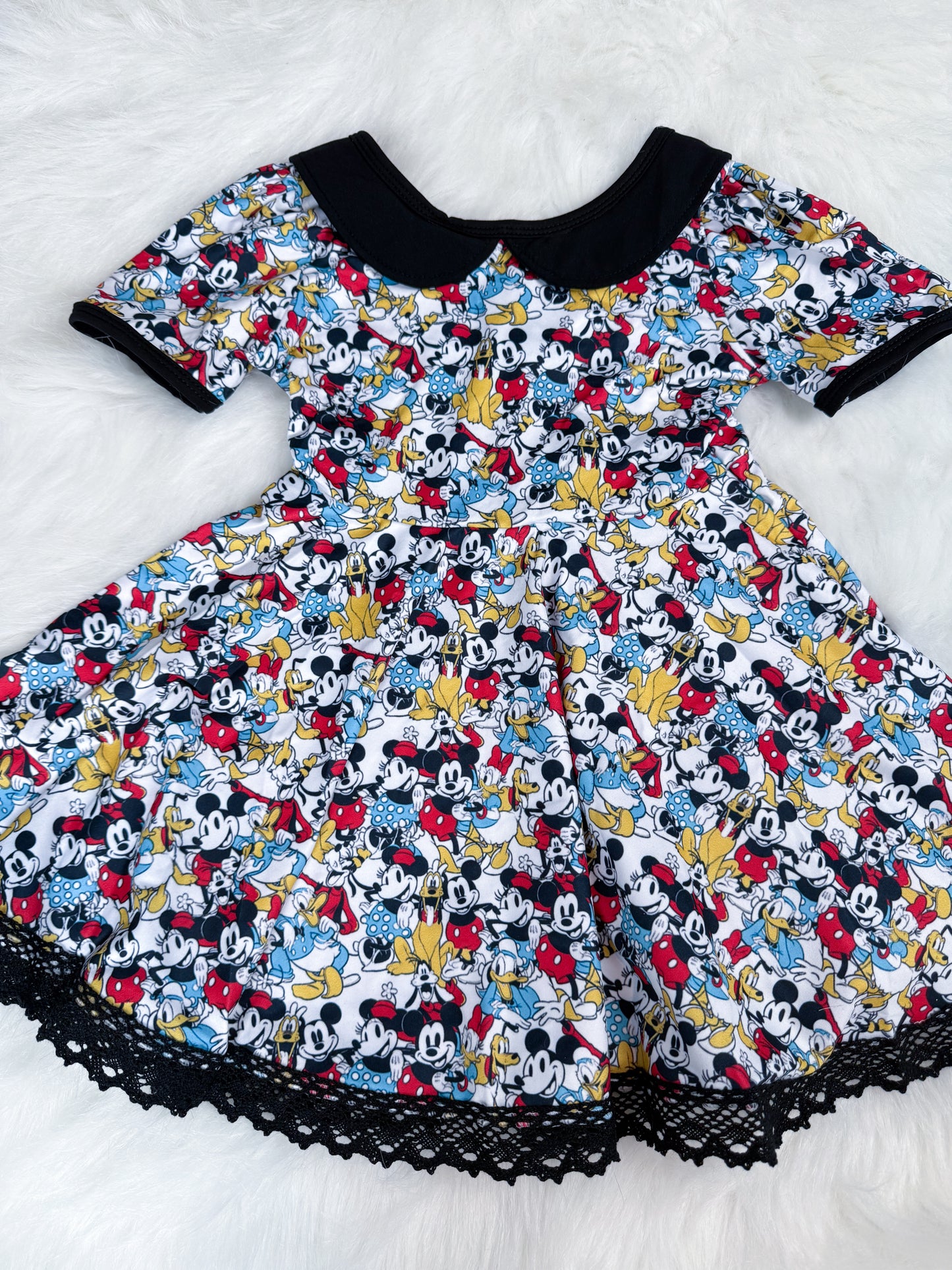 Vintage Mouse Collar Lace Dress