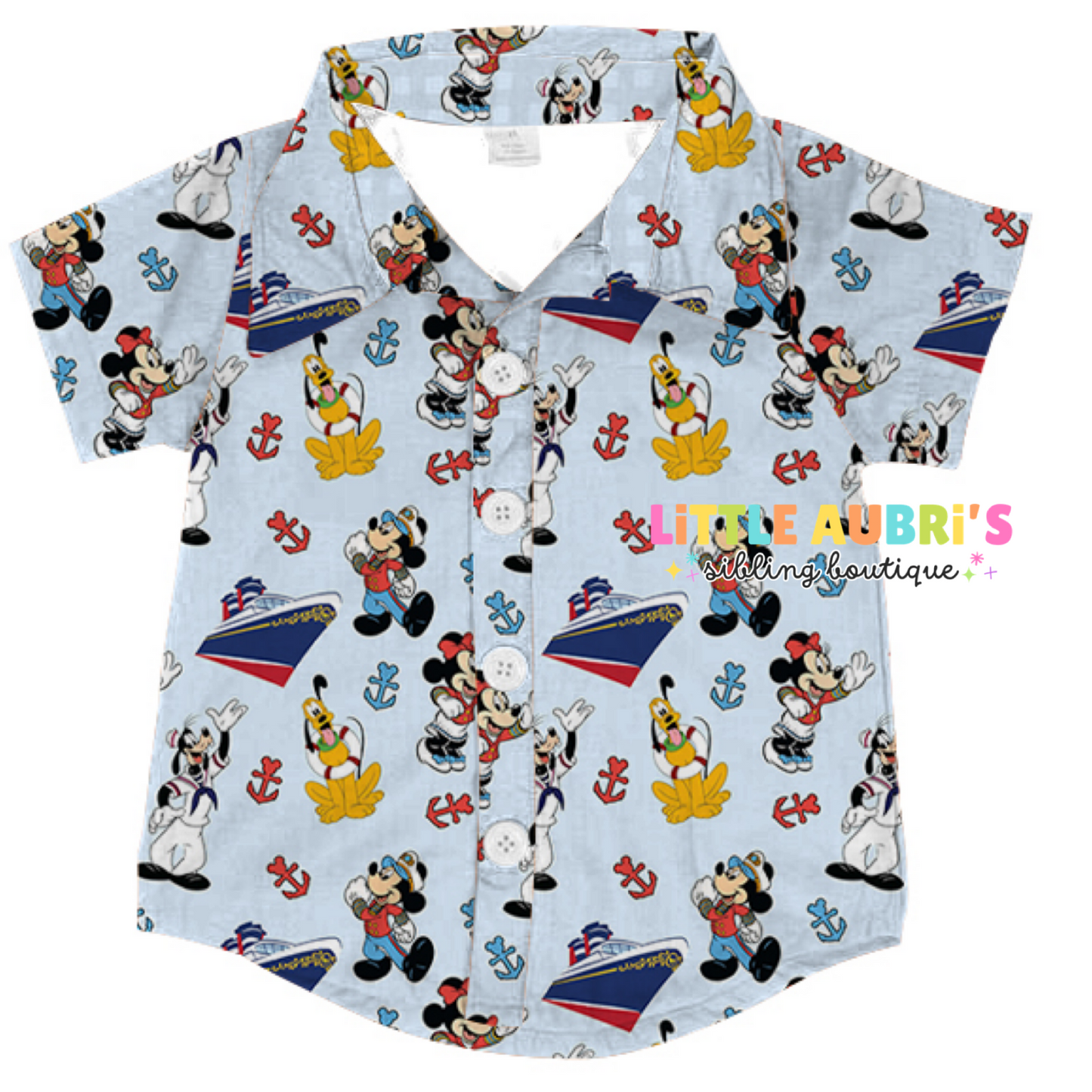 Adult MOUSE CRUISE Button Down Shirt