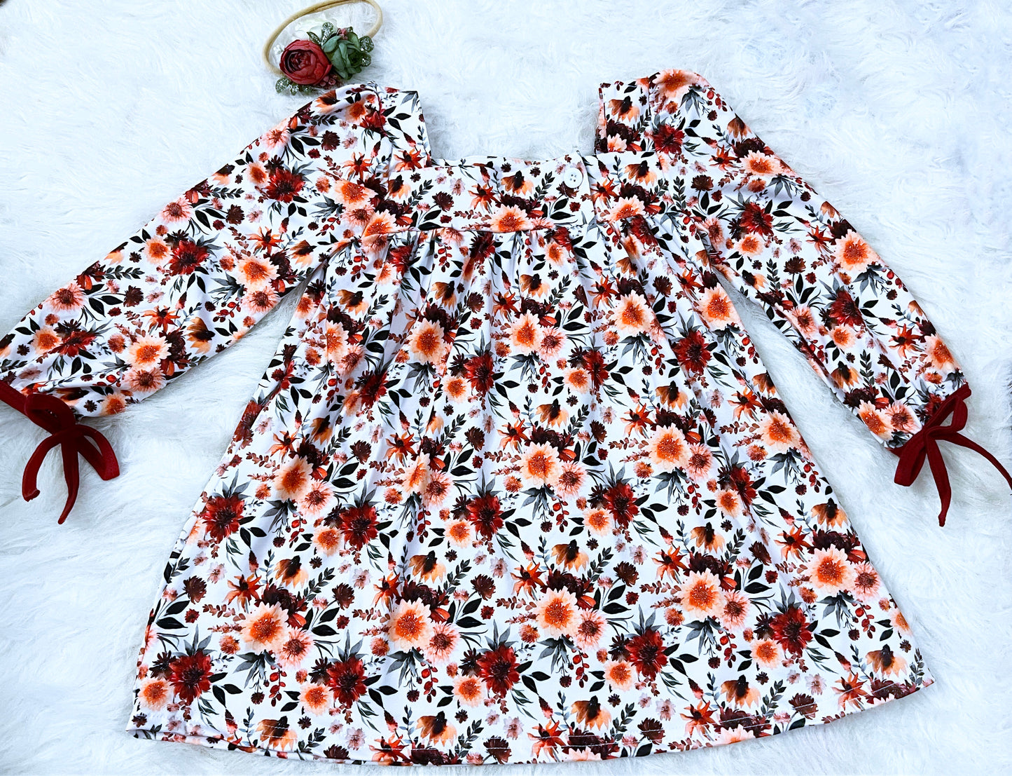 Autumn Floral Baby Doll Style Dress