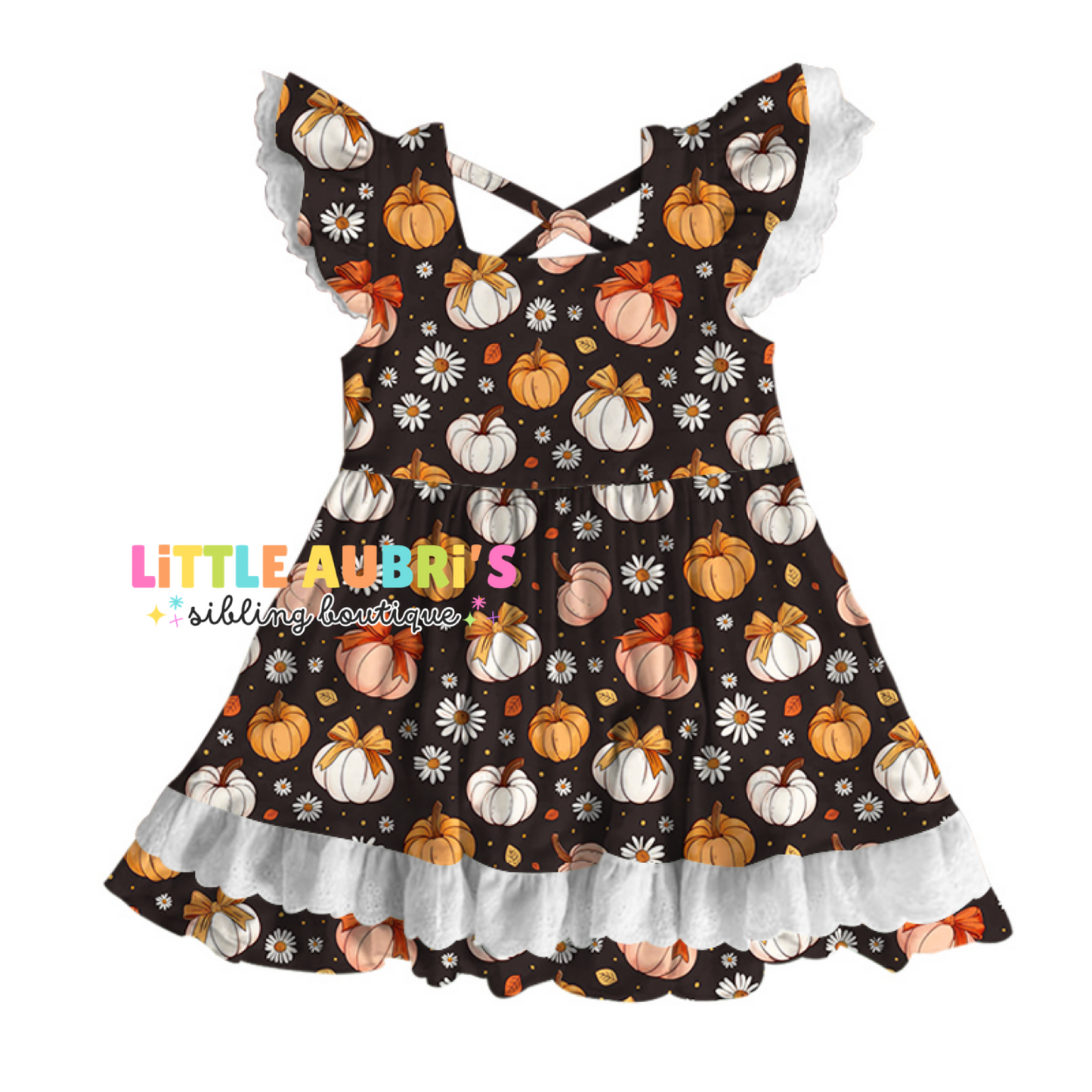 PUMPKIN BOW Lace Dress (*SHIPS EARLY SEPT)