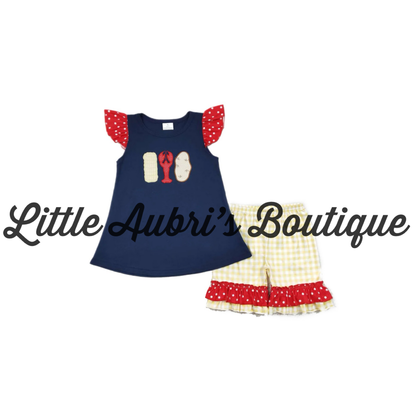 Crawfish Boil Ruffle Short Set ETA Early Sept