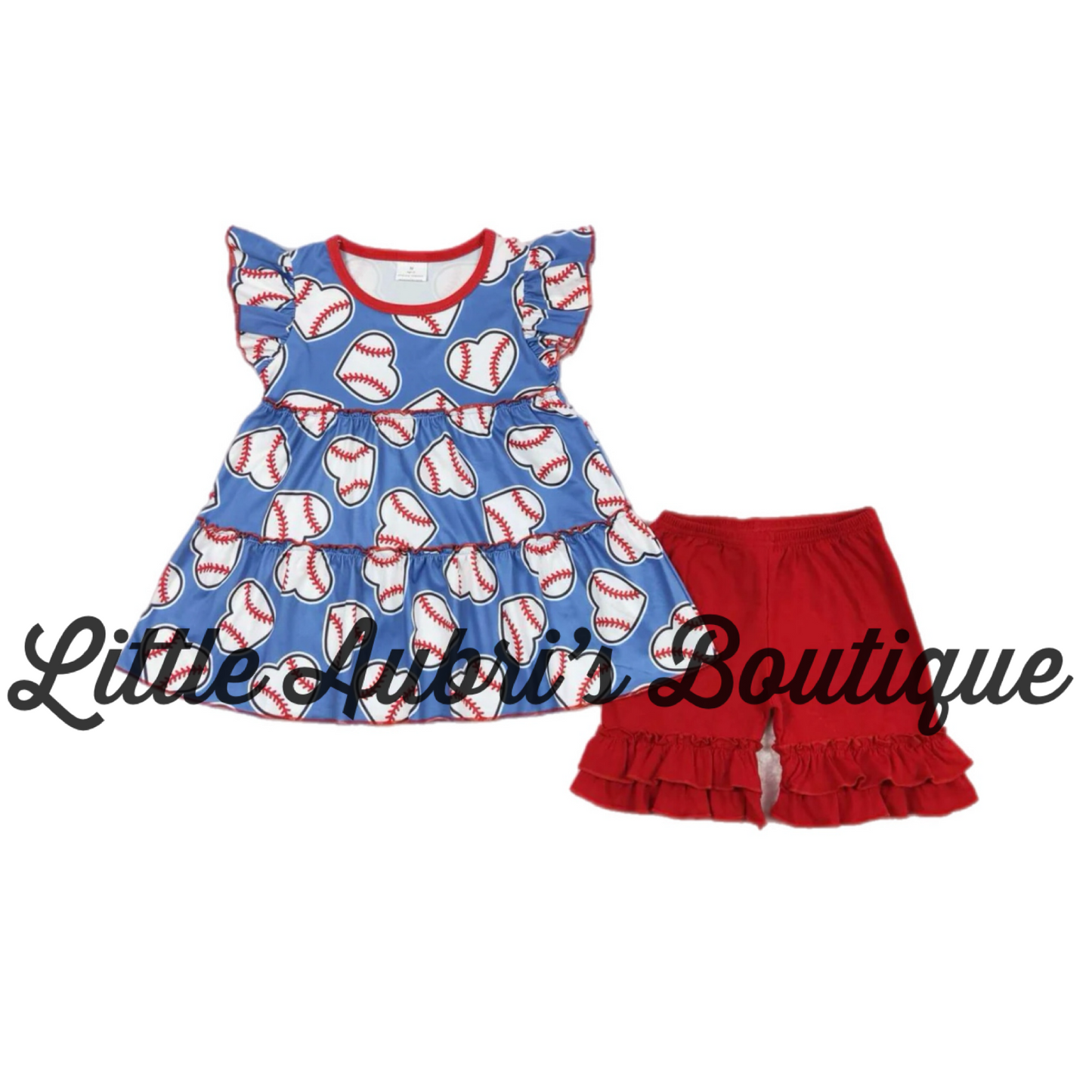 Baseball Ruffle Short Set ETA Early Sept