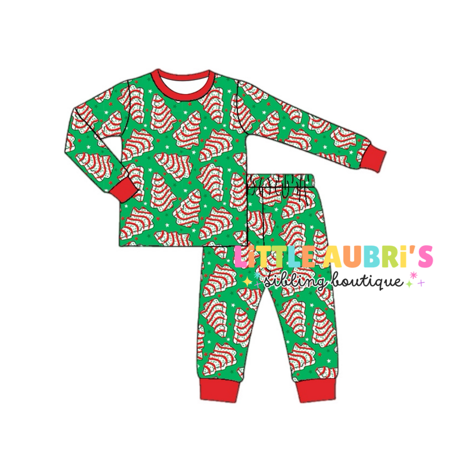 GREEN CHRISTMAS CAKES Pajama Set (*SHIPS MID OCT)