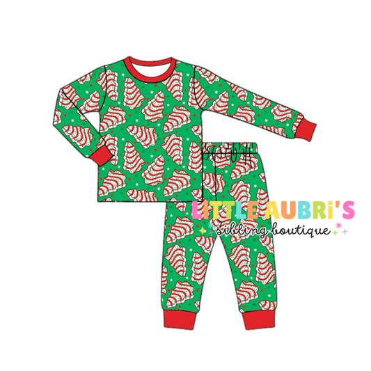 GREEN CHRISTMAS CAKES Pajama Set (*SHIPS LATE NOV)