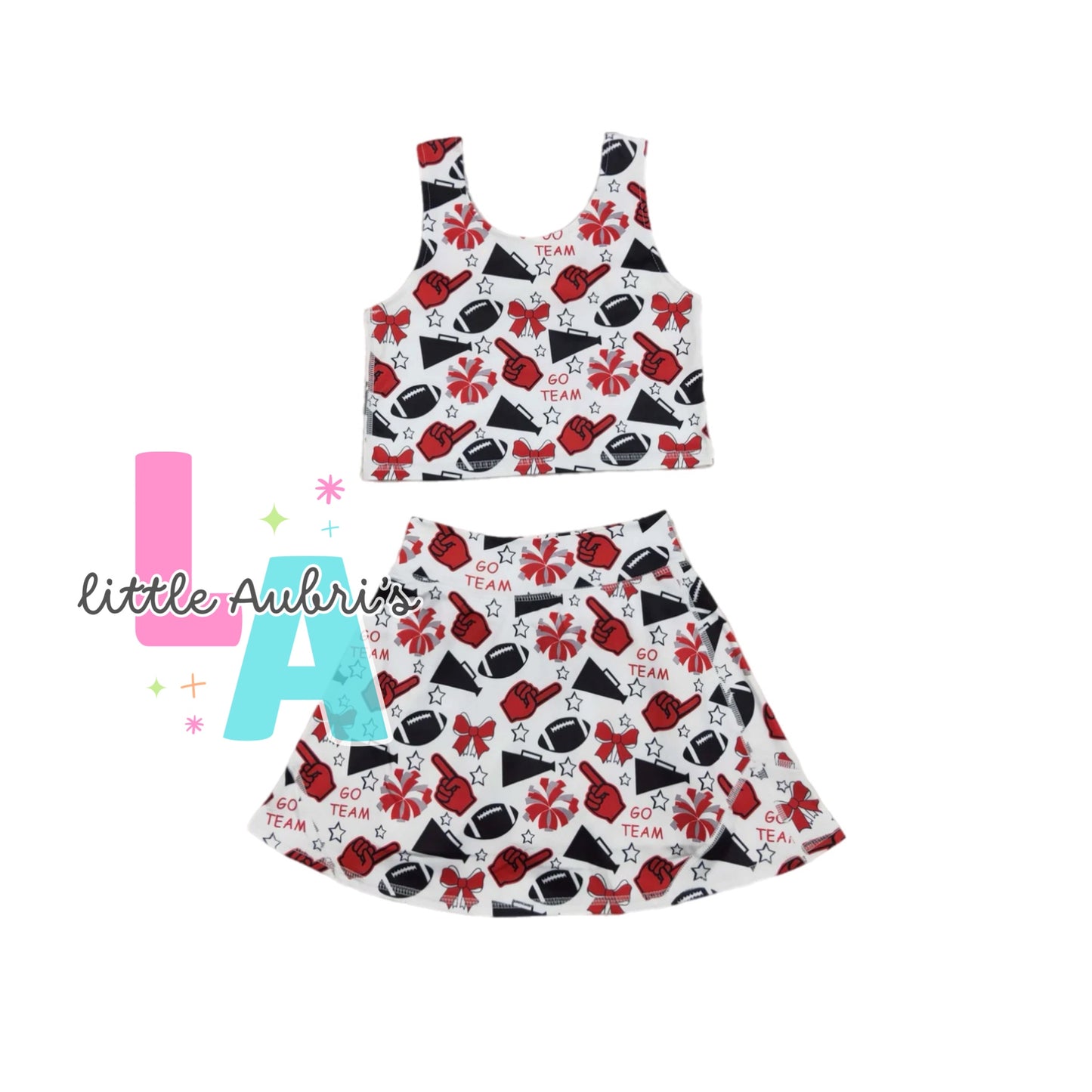 Red Cheer Crop and Athletic Skort Set ETA Late August