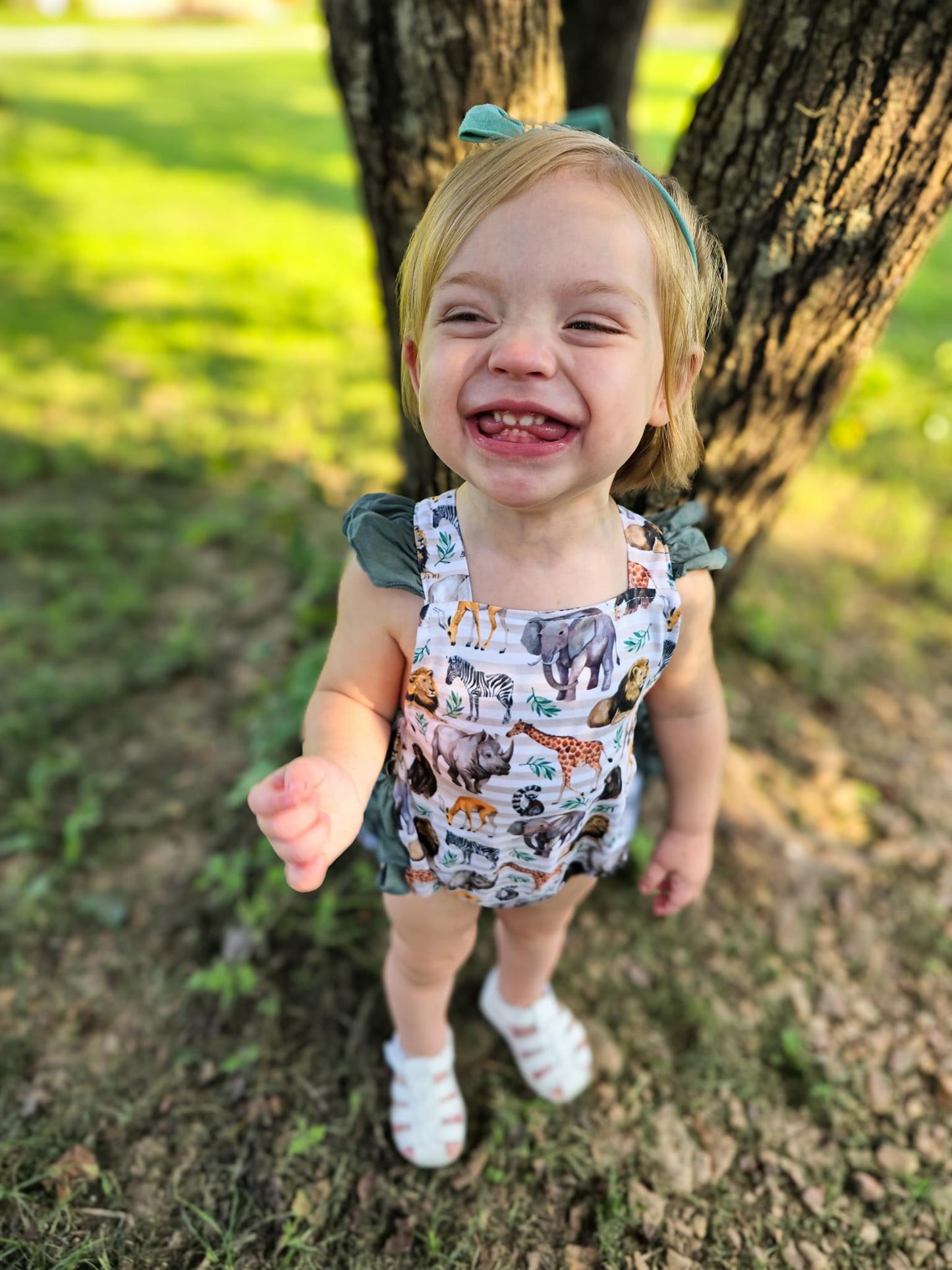 Zoo Day Ruffle Bum Romper