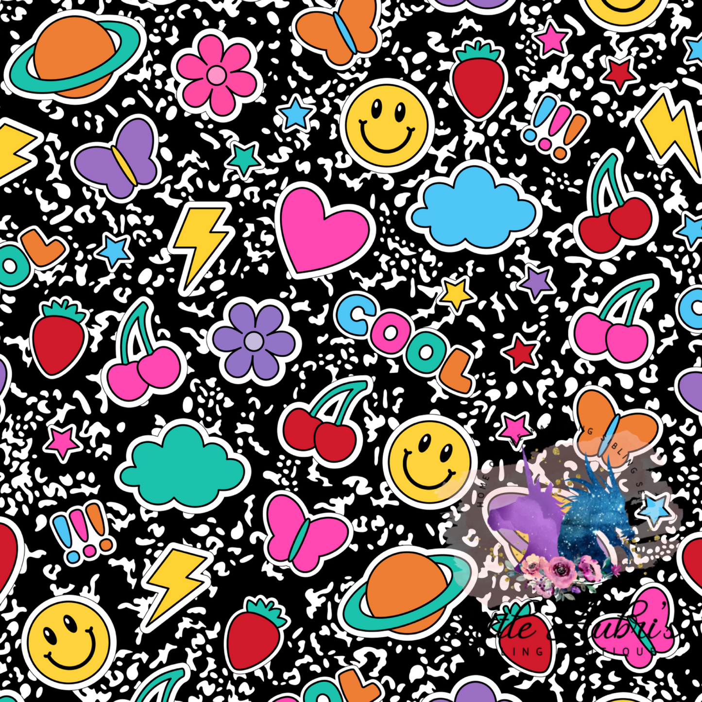 Composition Doodles Bow Back Pocket Dress