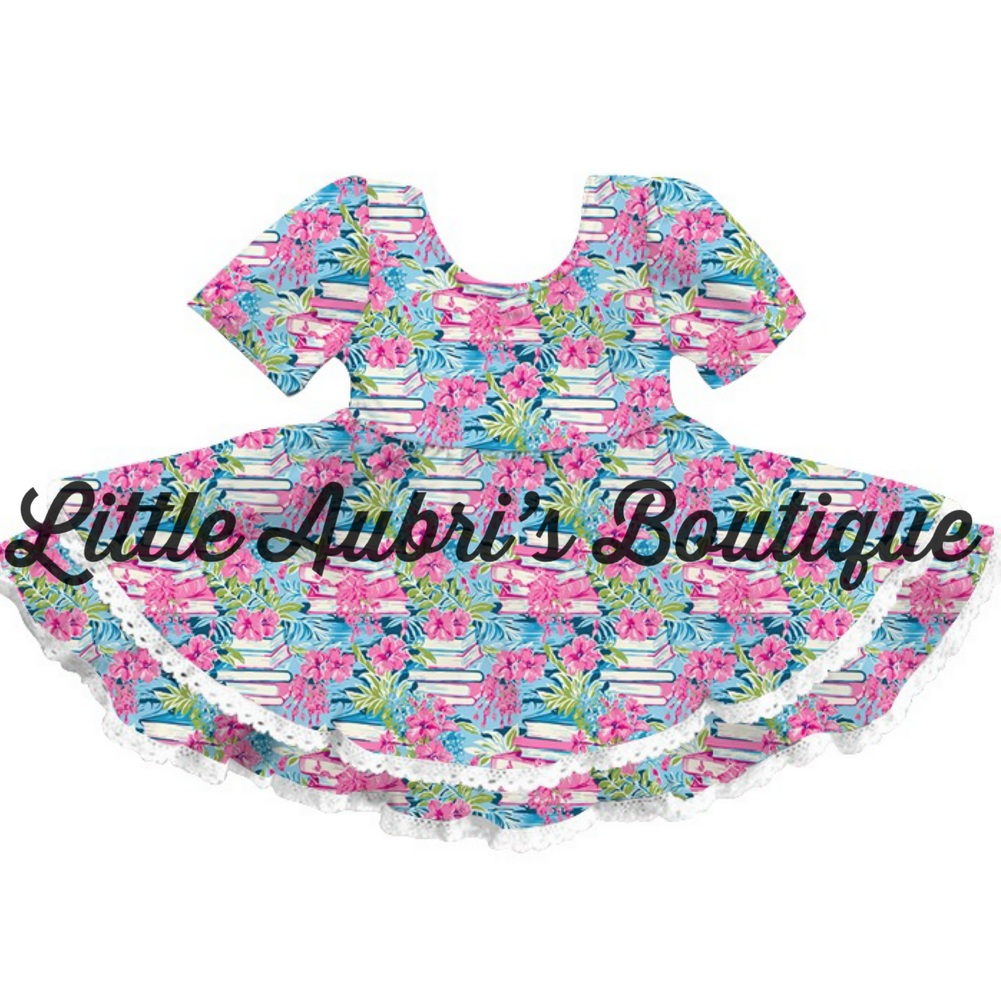 Floral Books Lace Dress