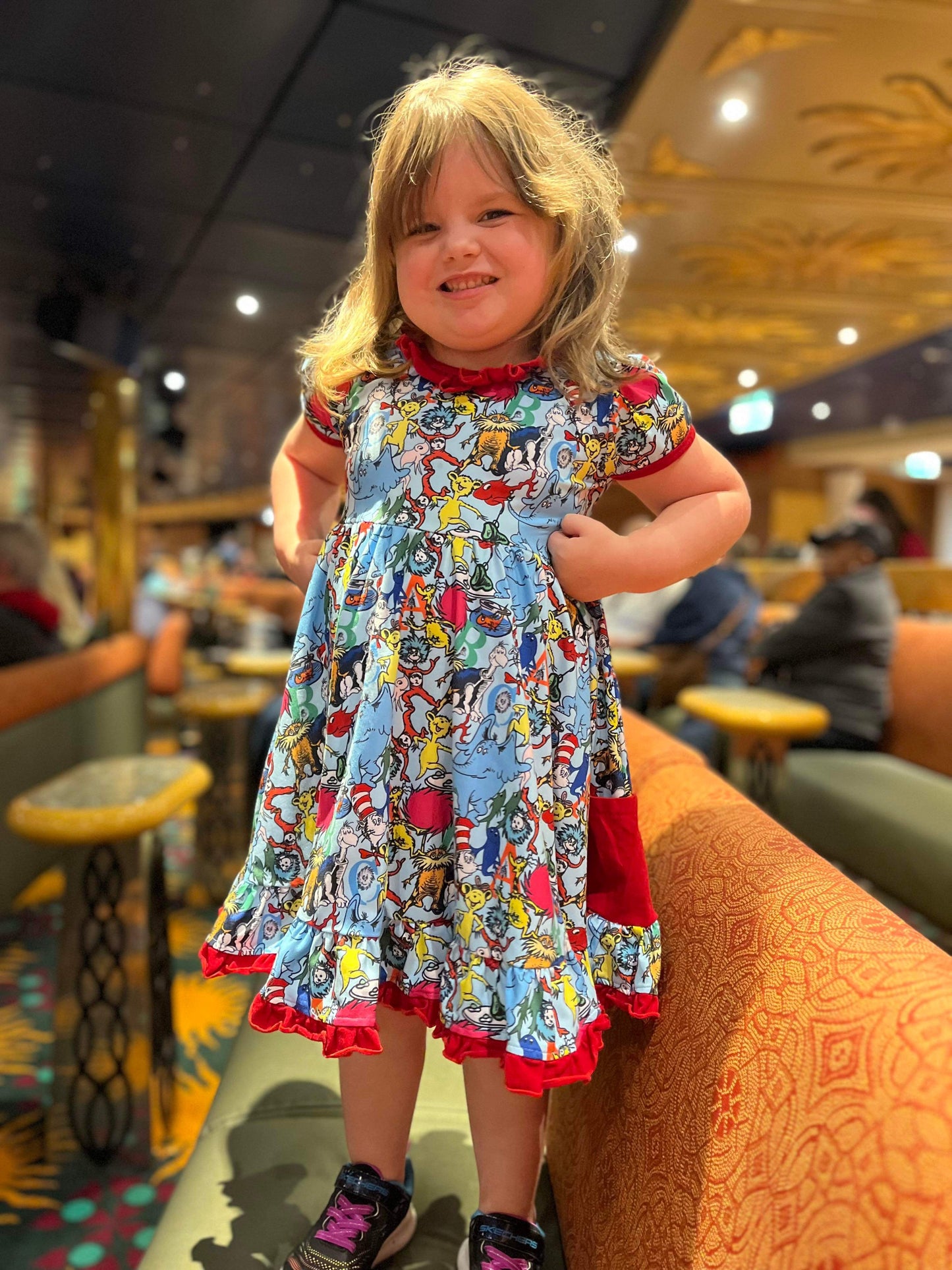 ABC Book Ruffle Tie Dress