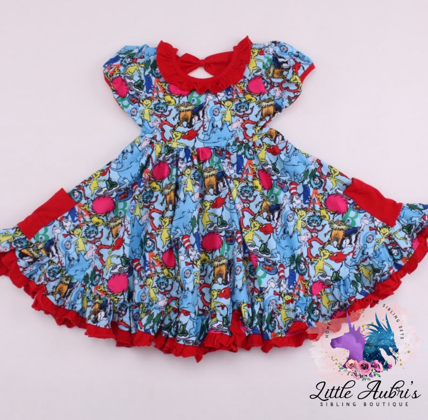ABC Book Ruffle Tie Dress