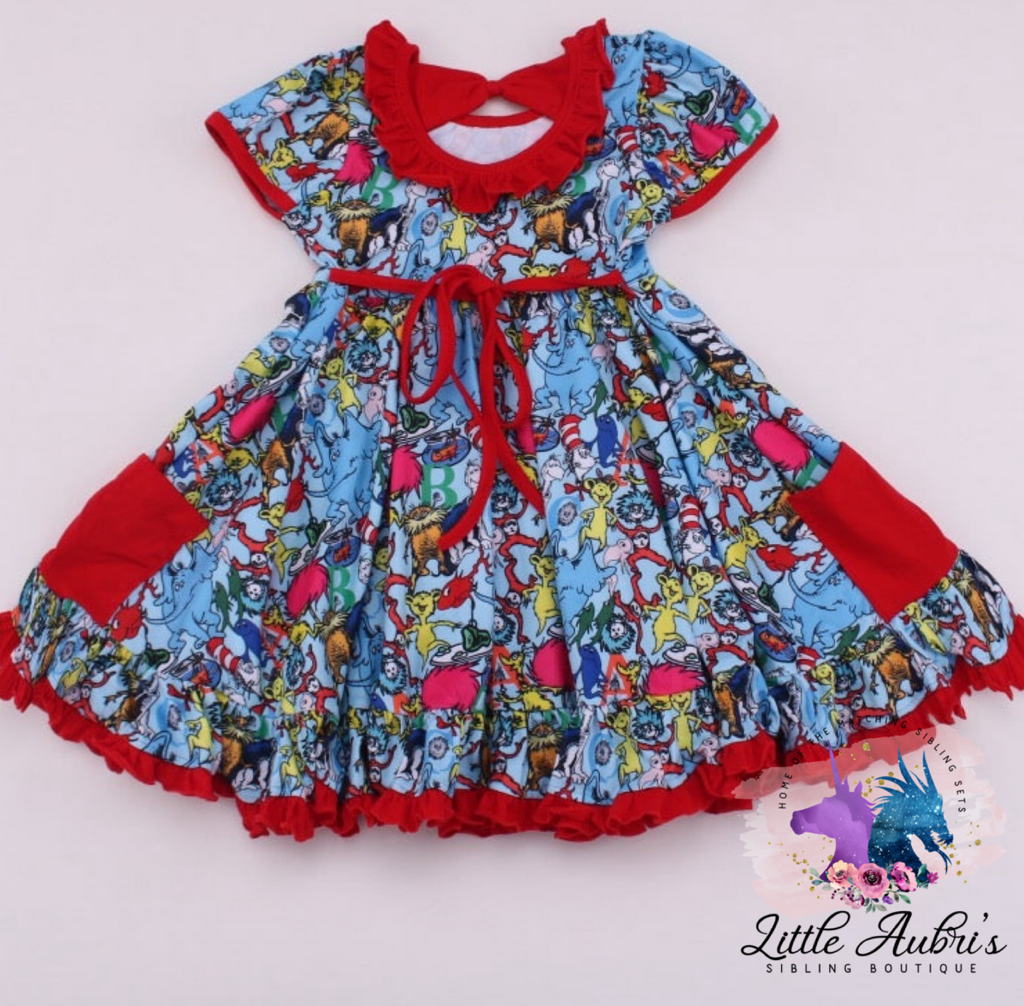 ABC Book Ruffle Tie Dress