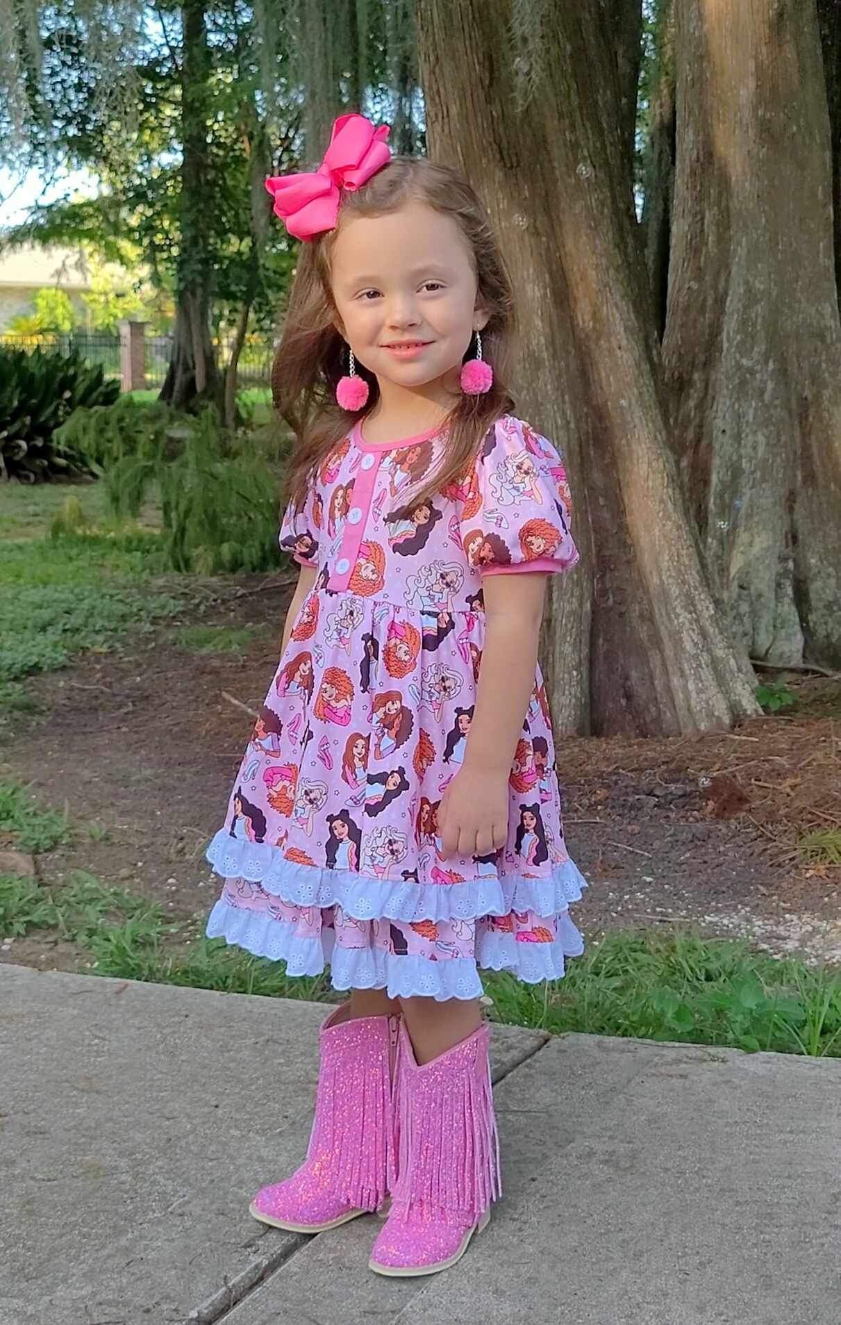 Barbie Girl Lace Bow Back Dress