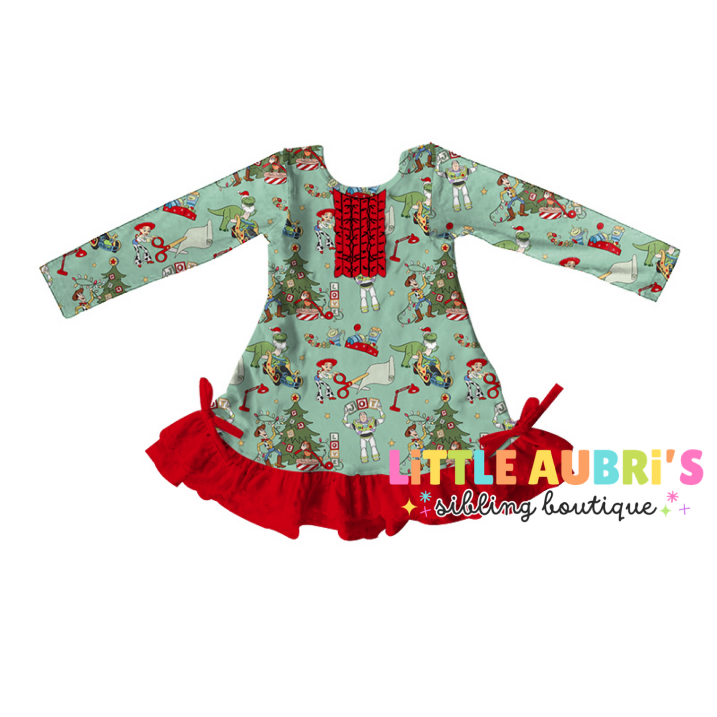 FESTIVE TOYS Ruffle Pajama Dress (*SHIPS LATE OCT)