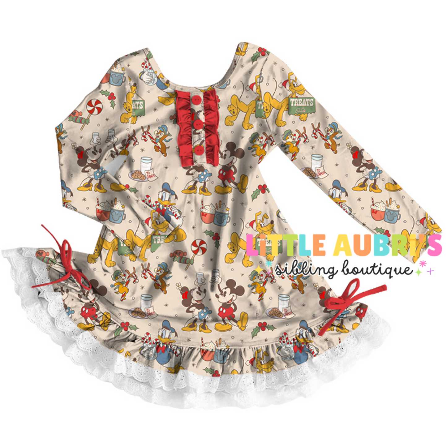 CHRISTMAS MOUSE Lace Pajama Dress (*SHIPS LATE OCT)