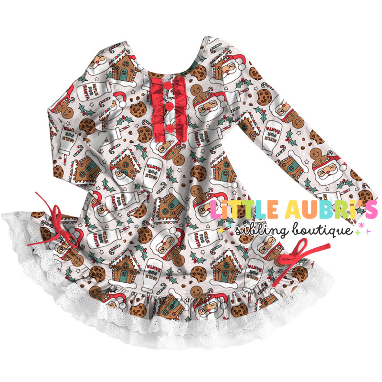 MILK FOR SANTA Lace Pajama Dress (*SHIPS LATE OCT)
