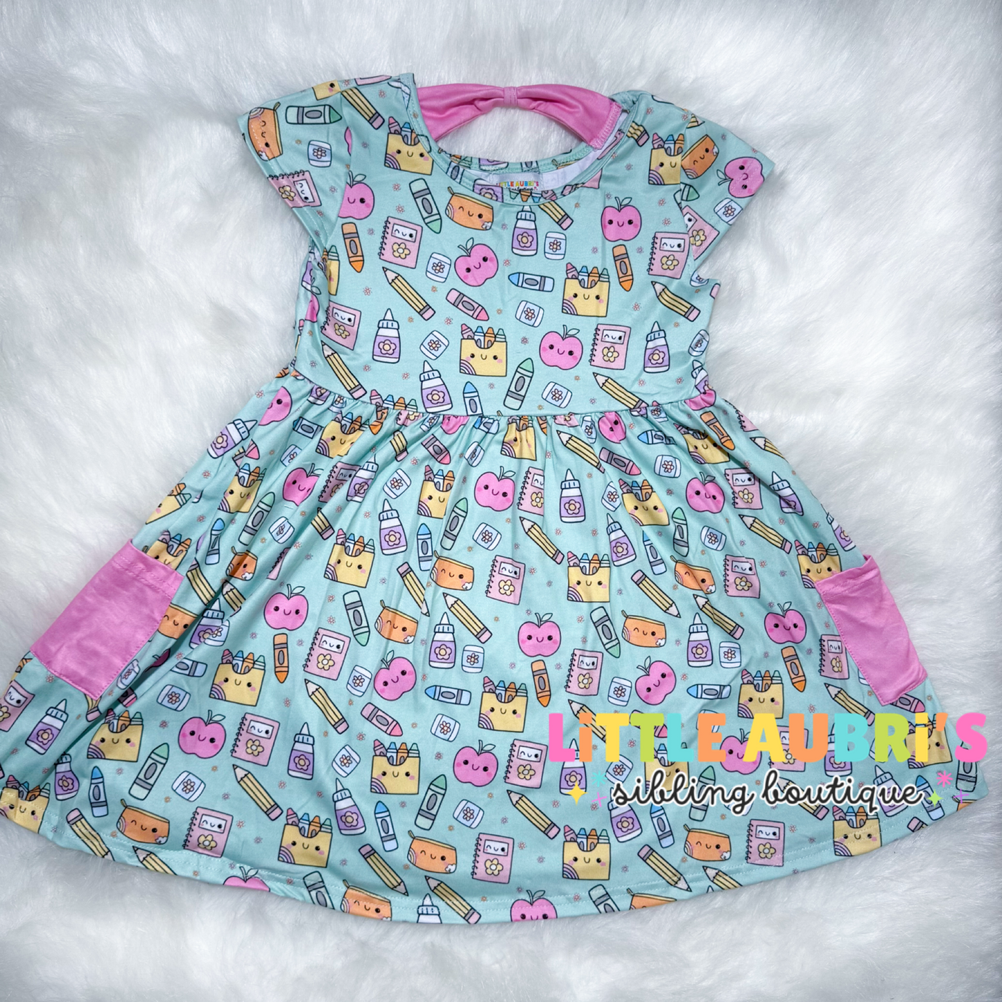 CLASSROOM CUTIE Bow Back Pocket Dress