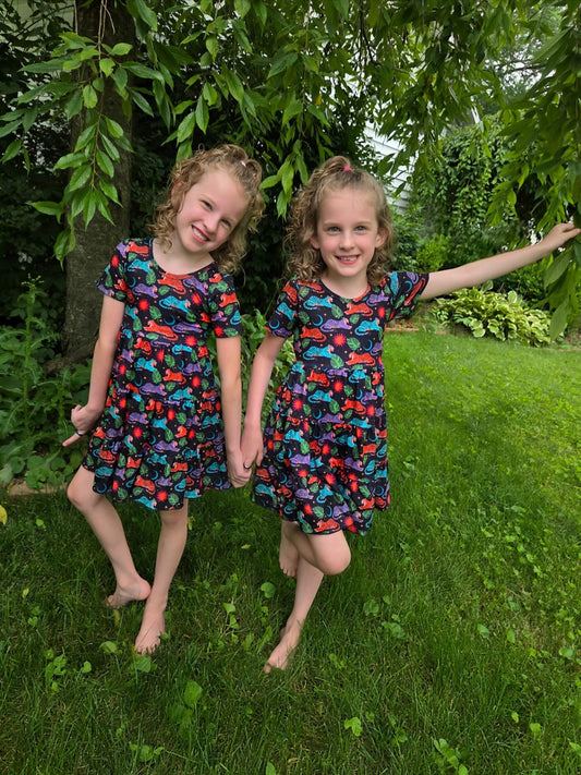 NEON JUNGLE Cross Back Tiered Dress