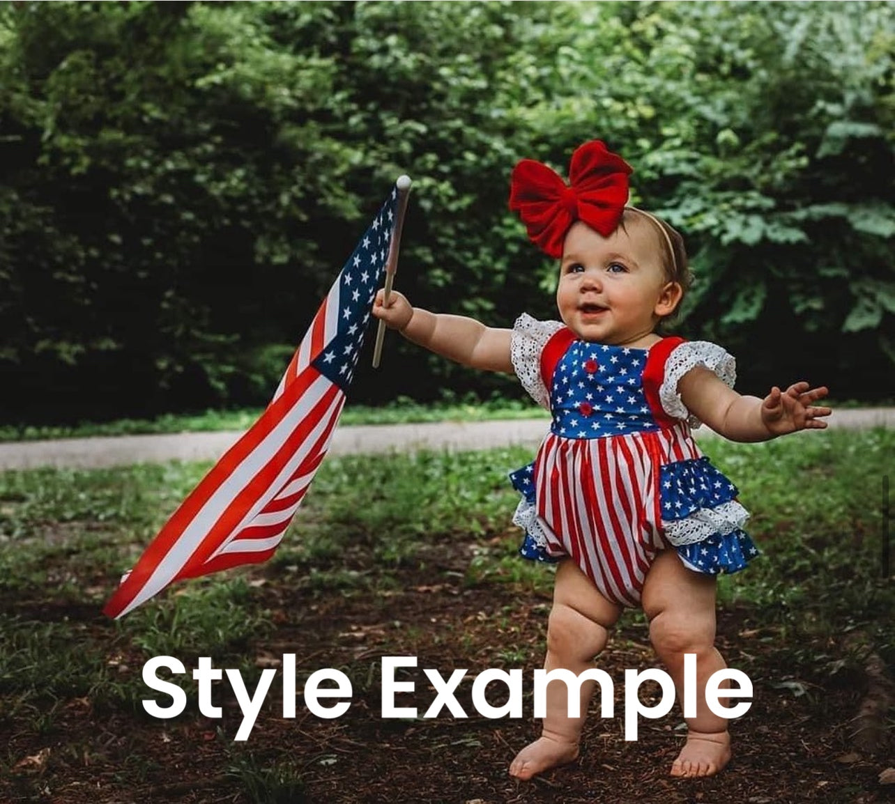 All American Lace Ruffle Bum Romper