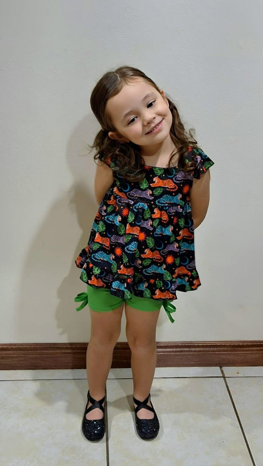 NEON JUNGLE Tunic Short Set