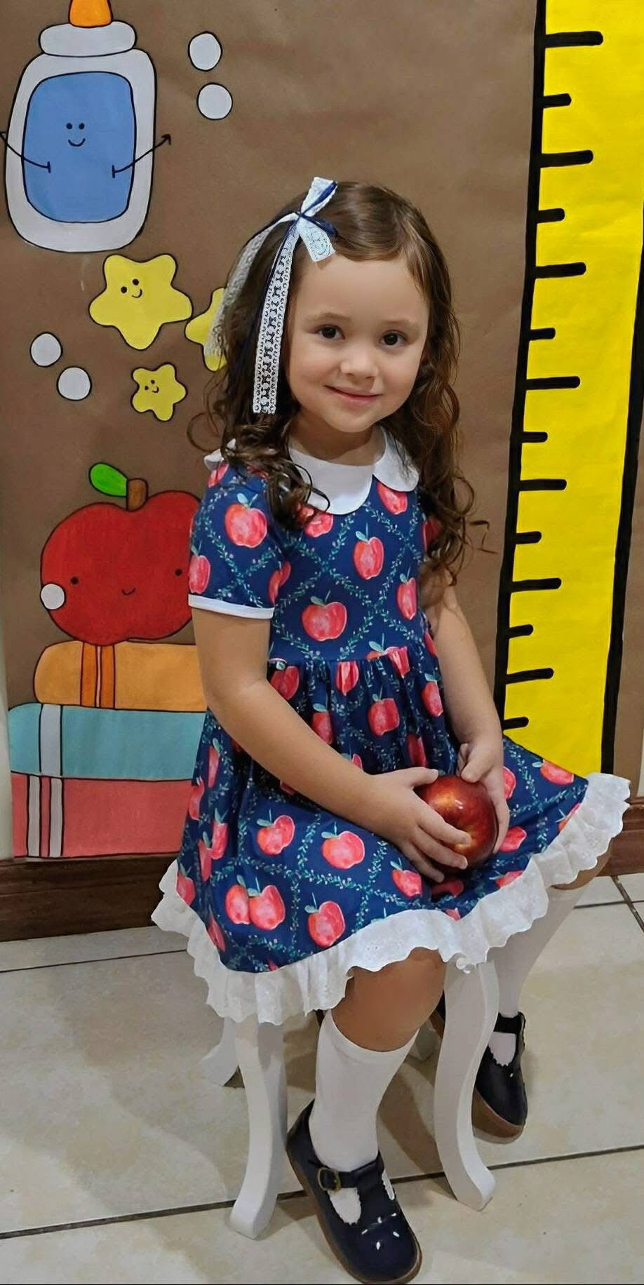 HONOR ROLL APPLE Lace Collar Dress
