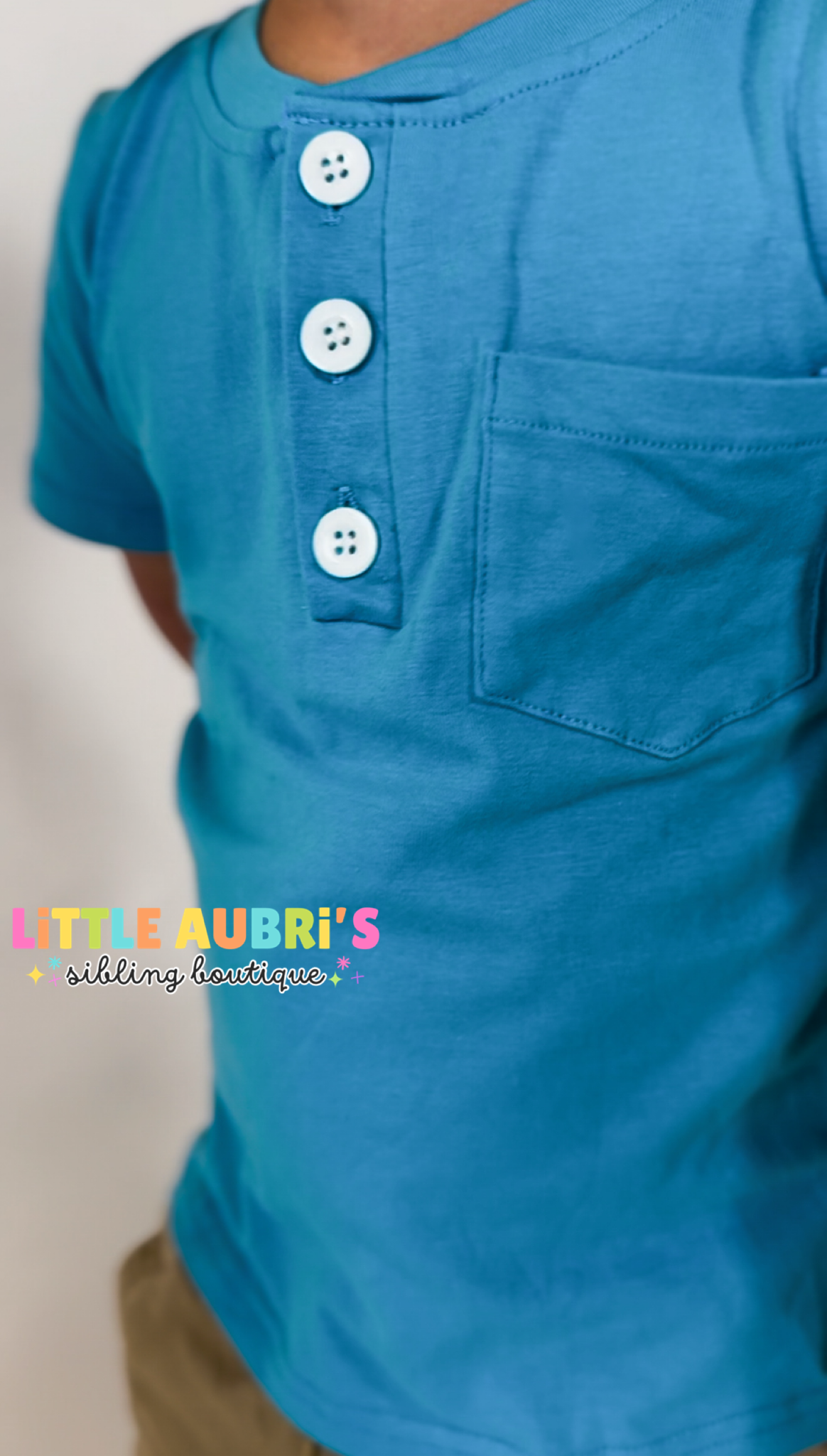 Blue Pocket Henley
