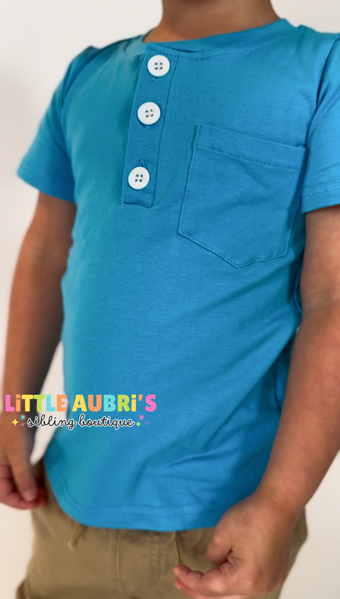 Blue Pocket Henley