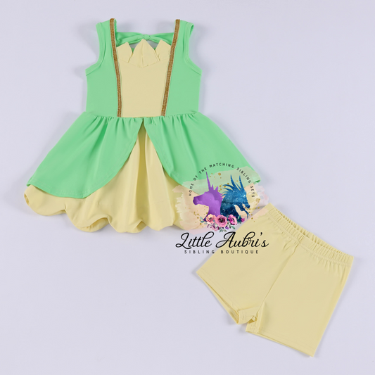 BAYOU PRINCESS Yoga Dress Bow Back + Detached Shorts Set (*SHIPS MID NOV)