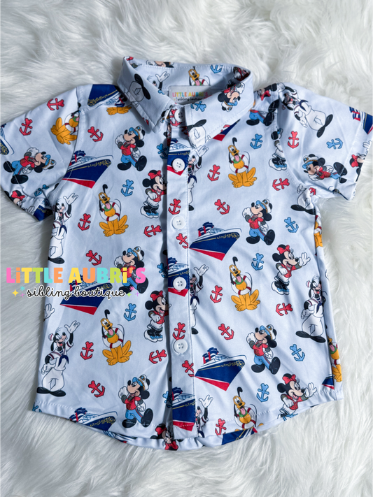 MOUSE CRUISE Button Down Shirt (*SHIPS LATE NOV)