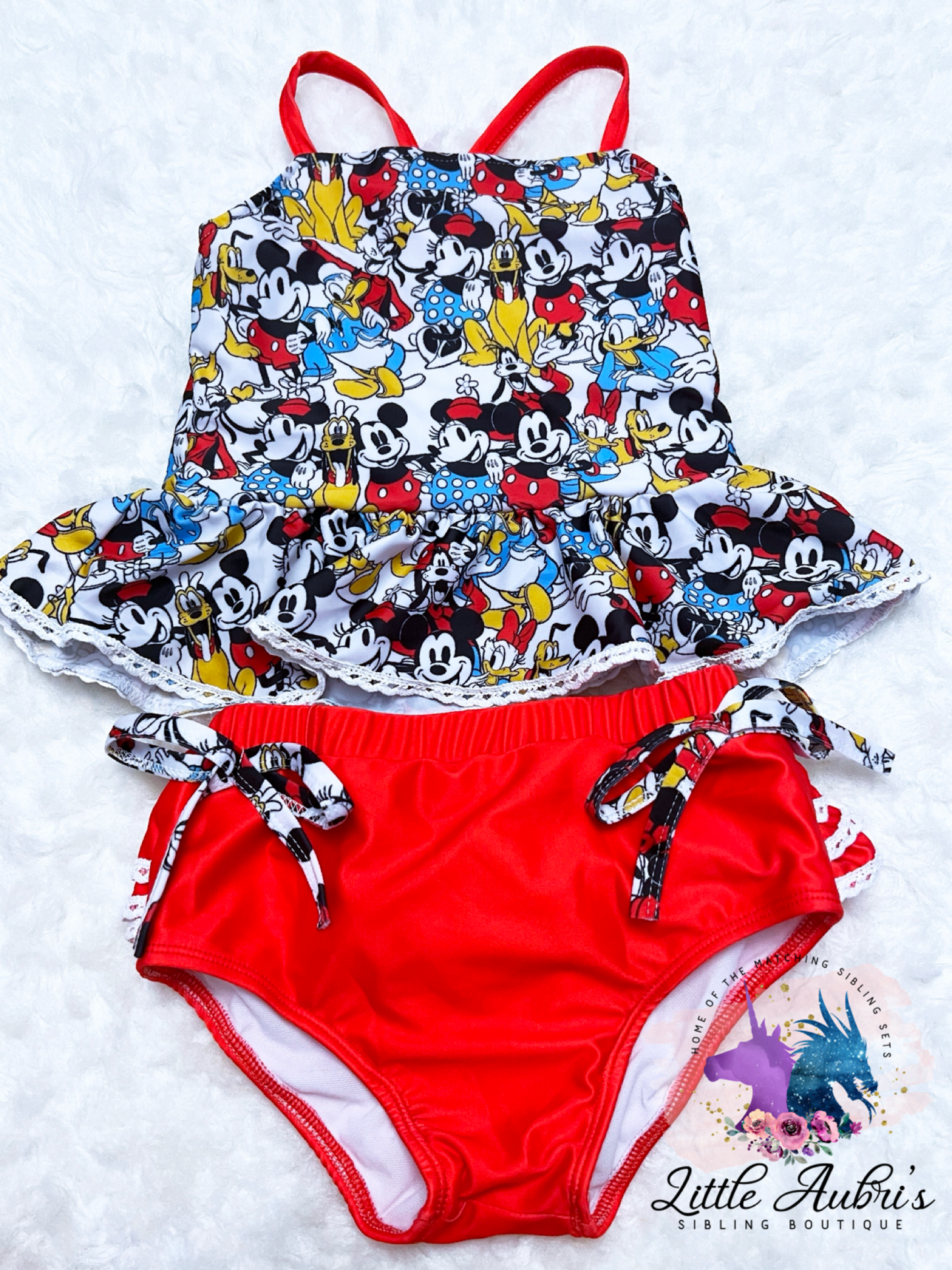 Vintage Mouse 2 PC Tankini Swimsuit