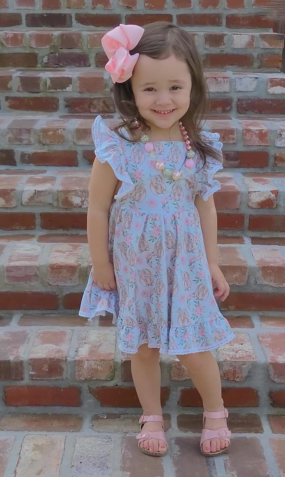 Floral Bunny Pinafore Dress