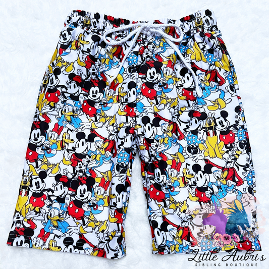 Vintage Mouse Knee Length Board Shorts