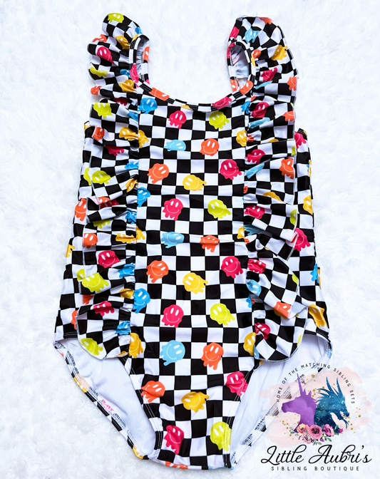Melting Smiley 1 PC Swimsuit