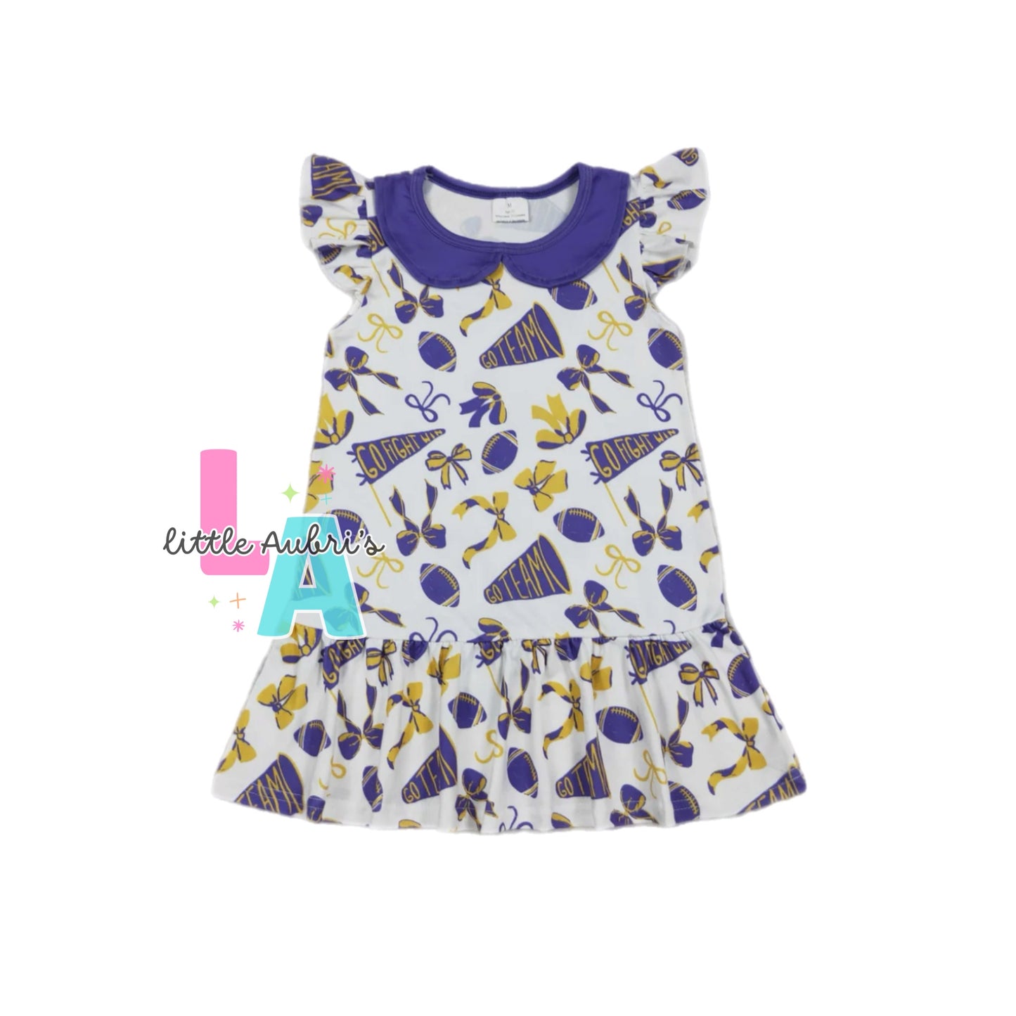 Purple and Yellow Football Dress ETA Late Sept