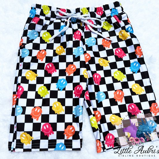 Melting Smiley Knee Length Board Shorts
