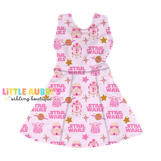 Adult PINK GALAXY Athletic Dress + Detached Shorts Set (*SHIPS EARLY DEC)