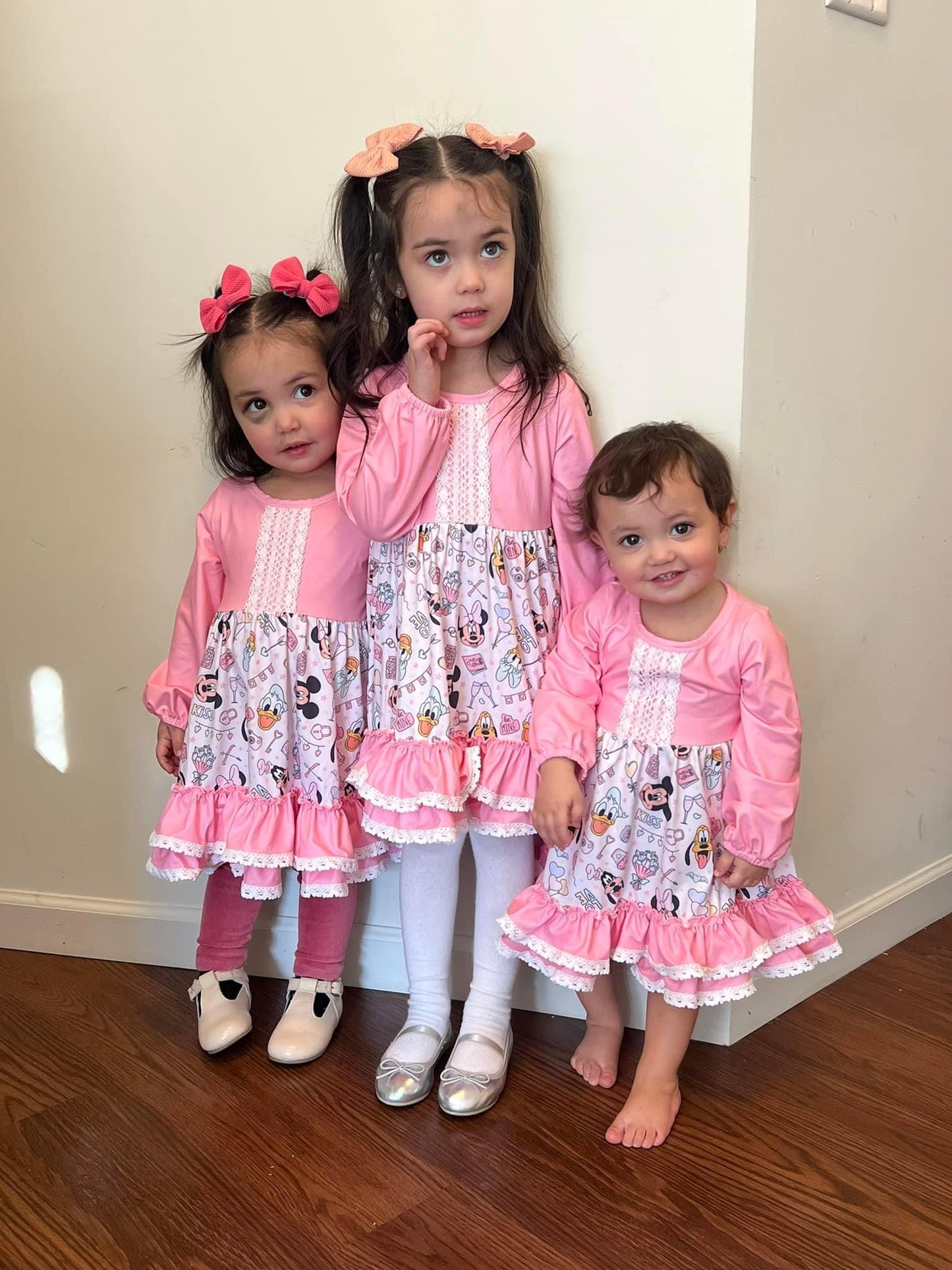 Cupid Mouse and Friends Long Sleeve Lace Dress