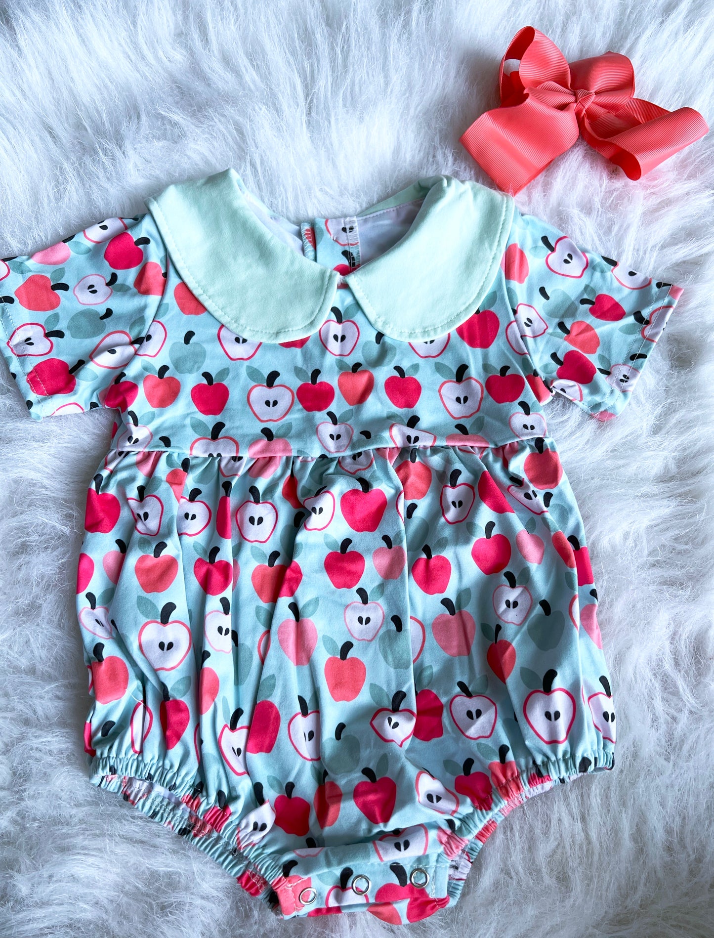 Apple of My Eye Bubble Collar Romper