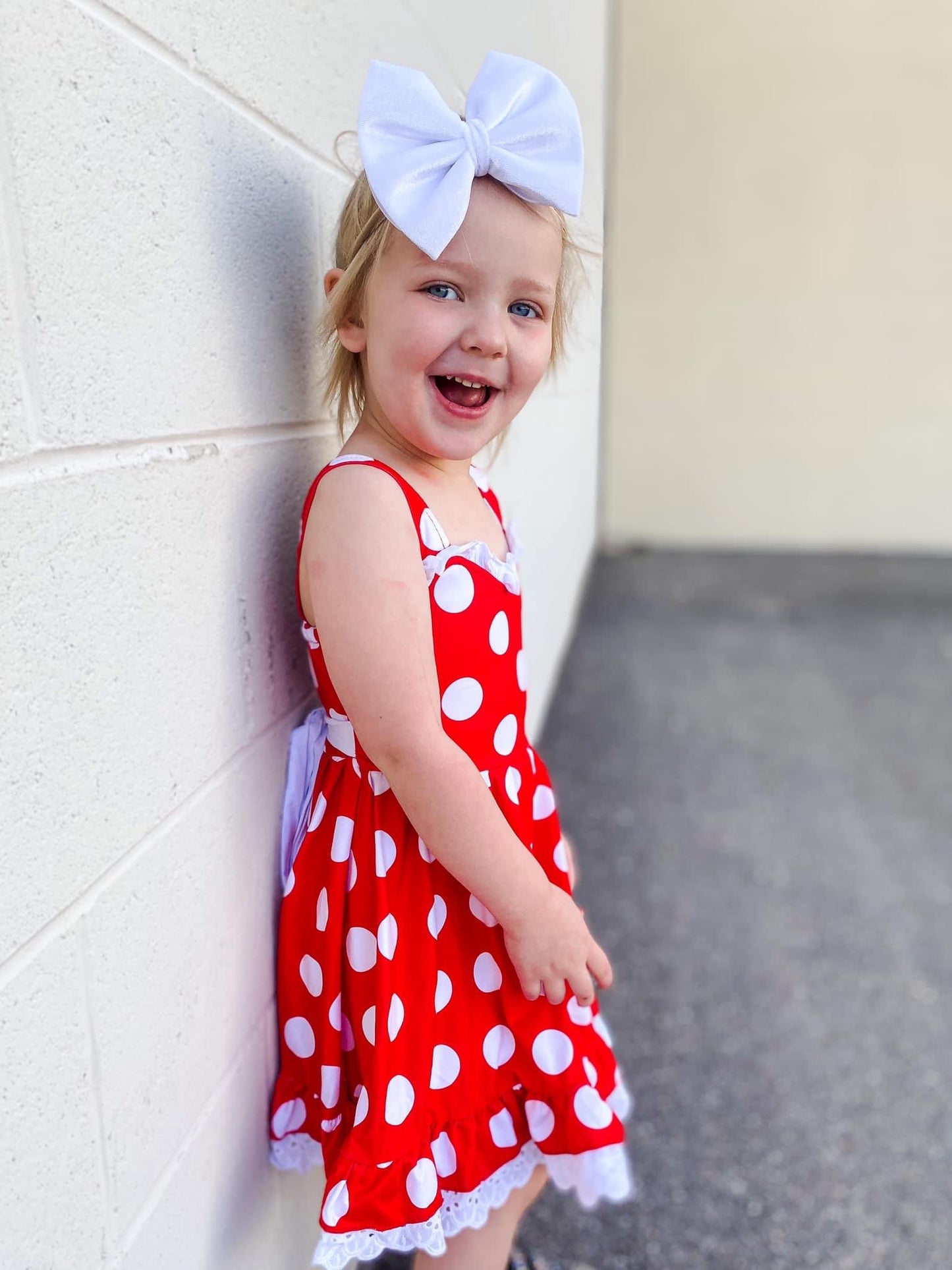 Red Polka Dot Mouse Ruffle Dress