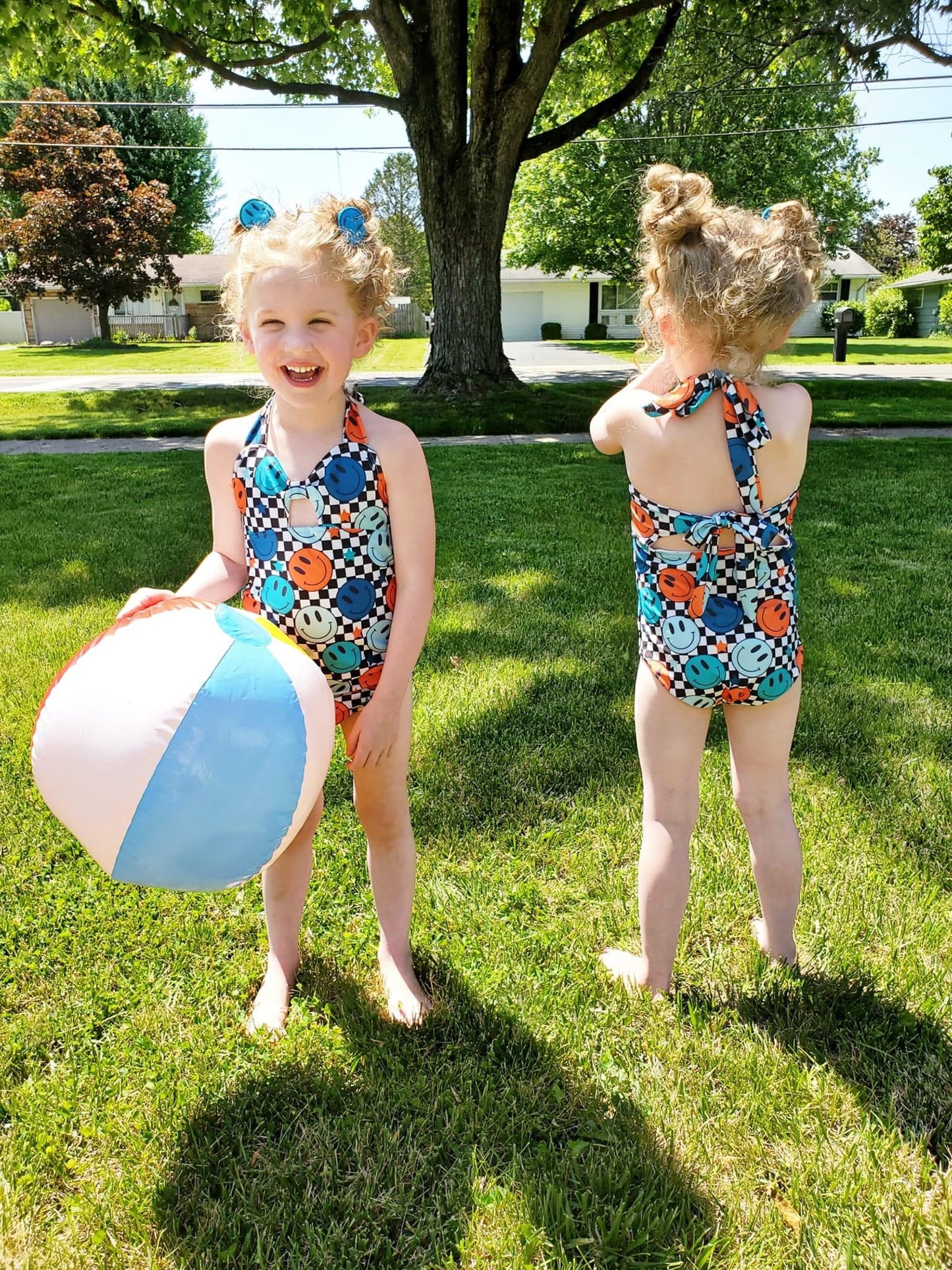 Retro Smileys One Piece Swimsuit