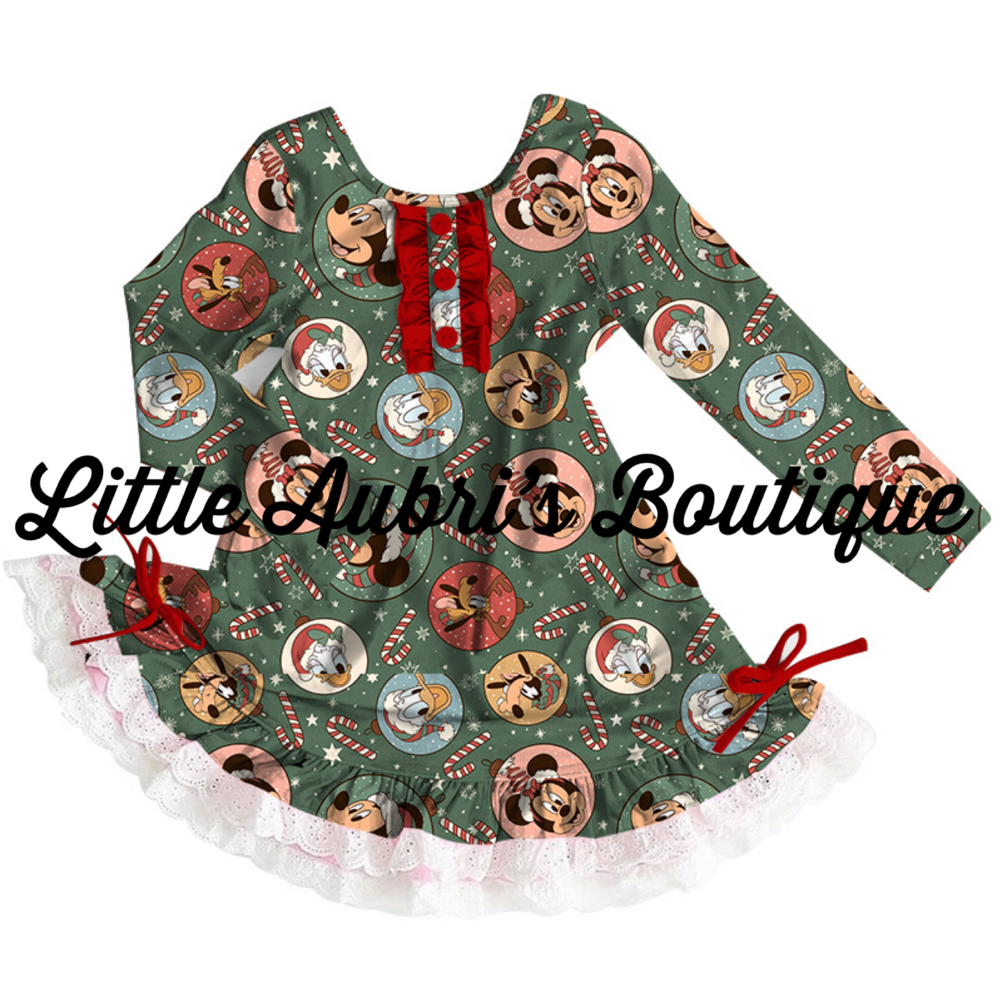 Mouse Ornament Friends Ruffle Pajama Dress